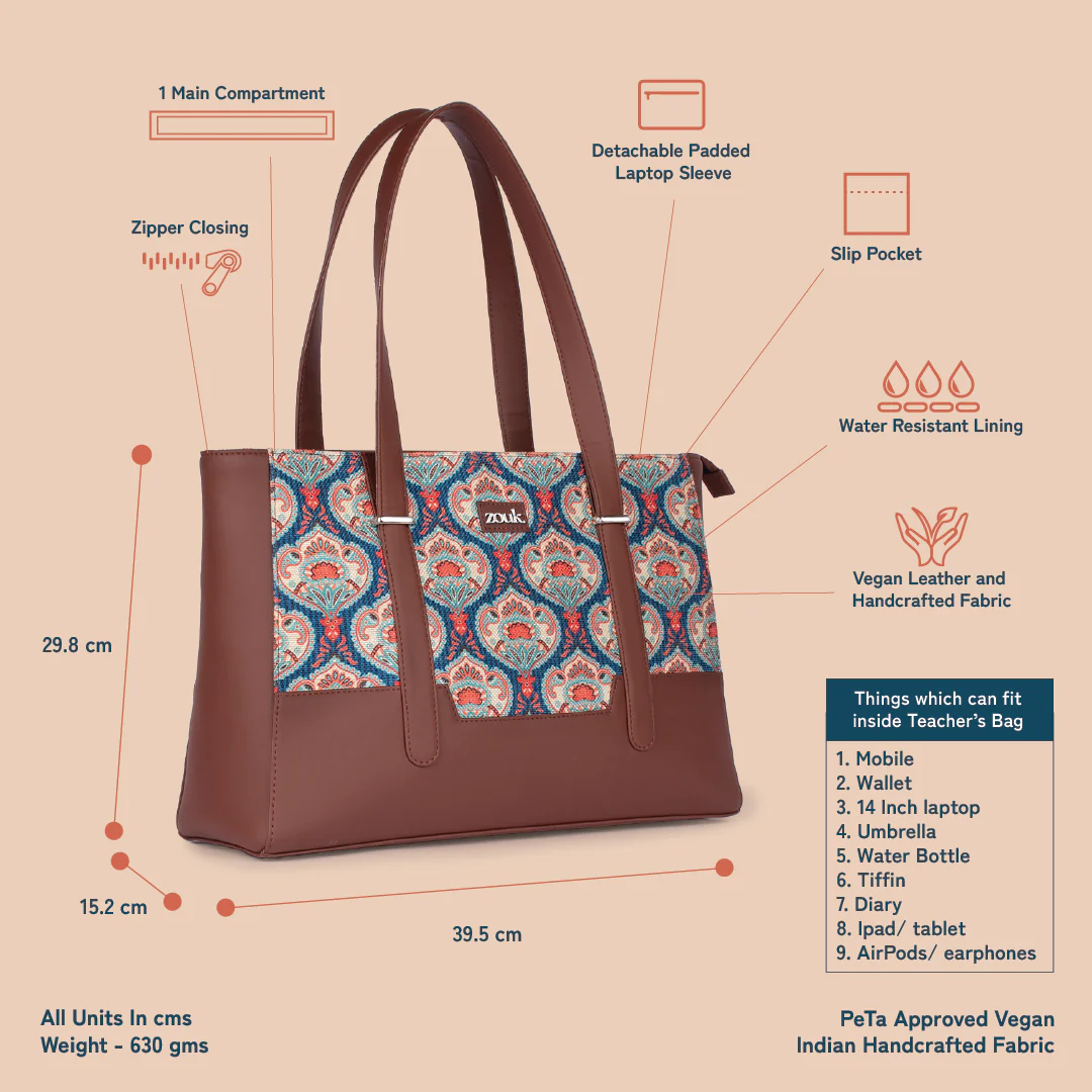 Zouk Kovil Blue Maya Multitasker Tote Bag - Image 6