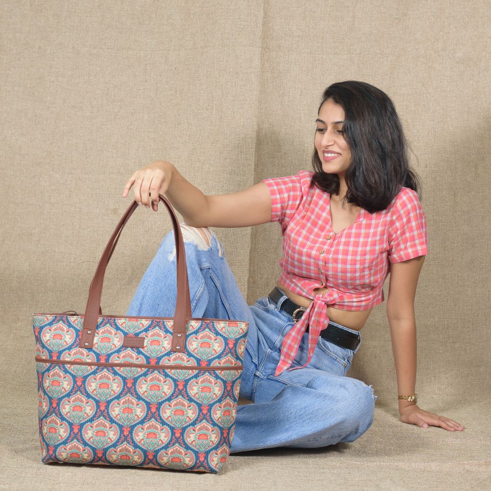 Kovil Blue Tote Bag - Image 11