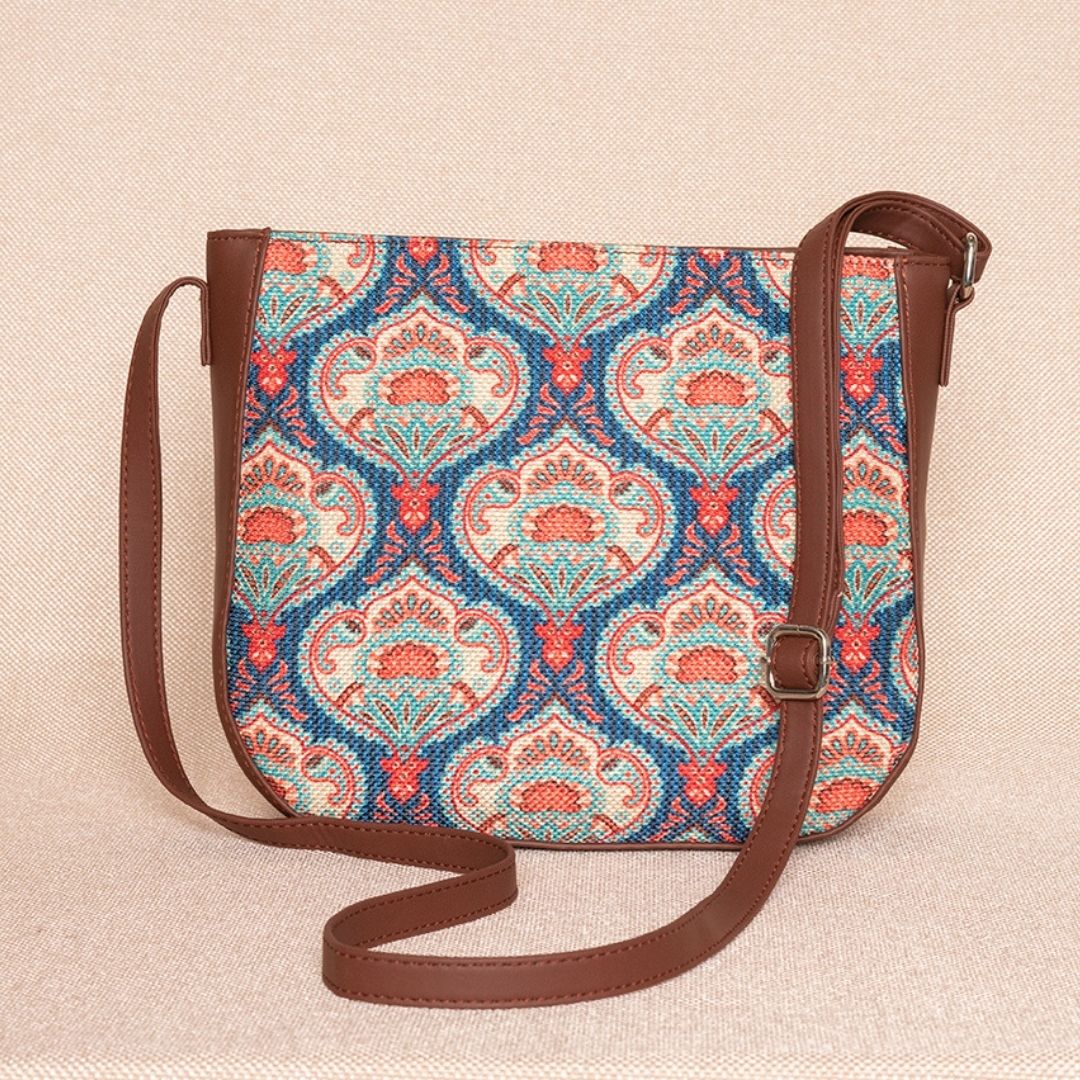 Kovil Blue U-Shaped Sling Bag - Image 2