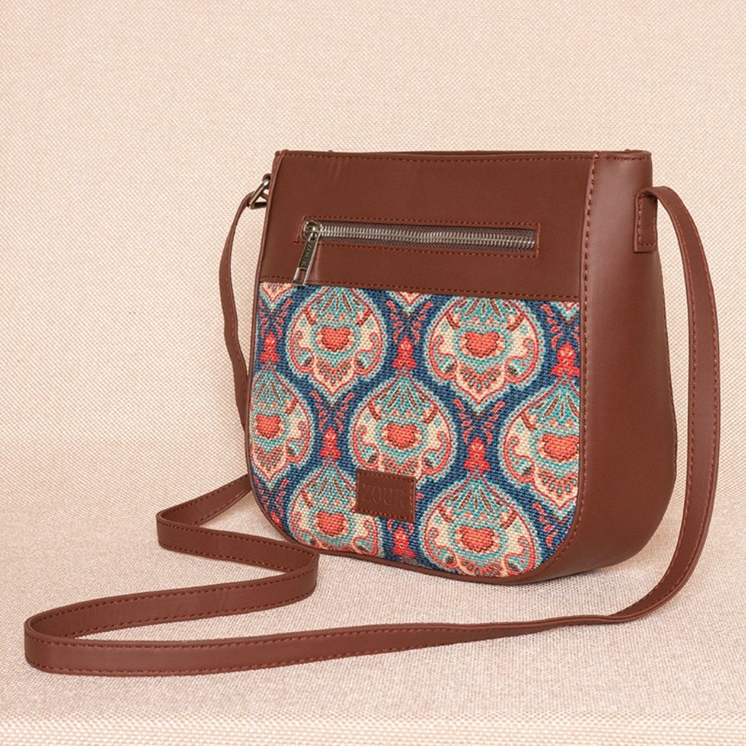Kovil Blue U-Shaped Sling Bag - Image 3