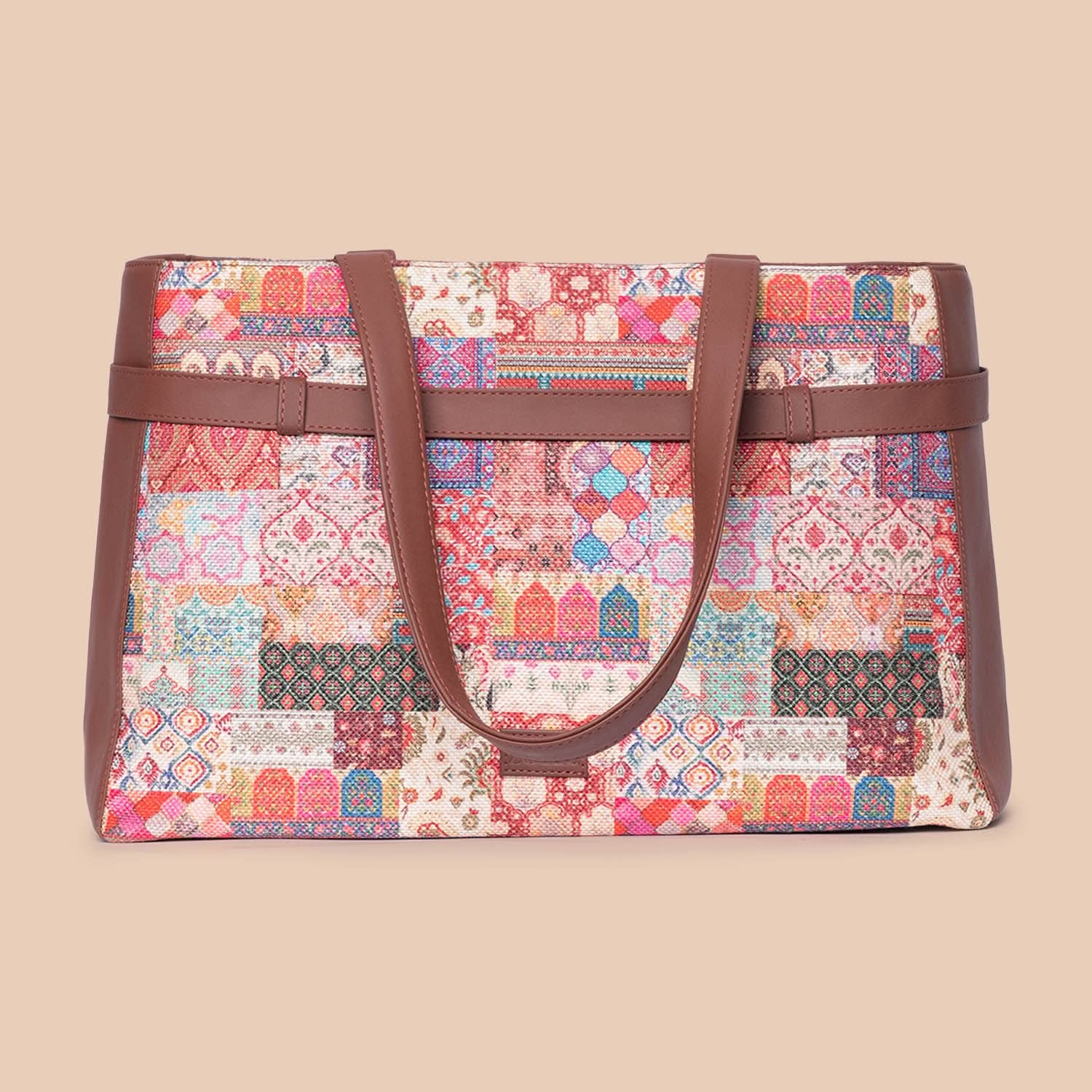 Kutch Gamthi & Mughal Art Multicolor - Statement Office Bag & U-Shaped Sling Bag Combo - Image 2