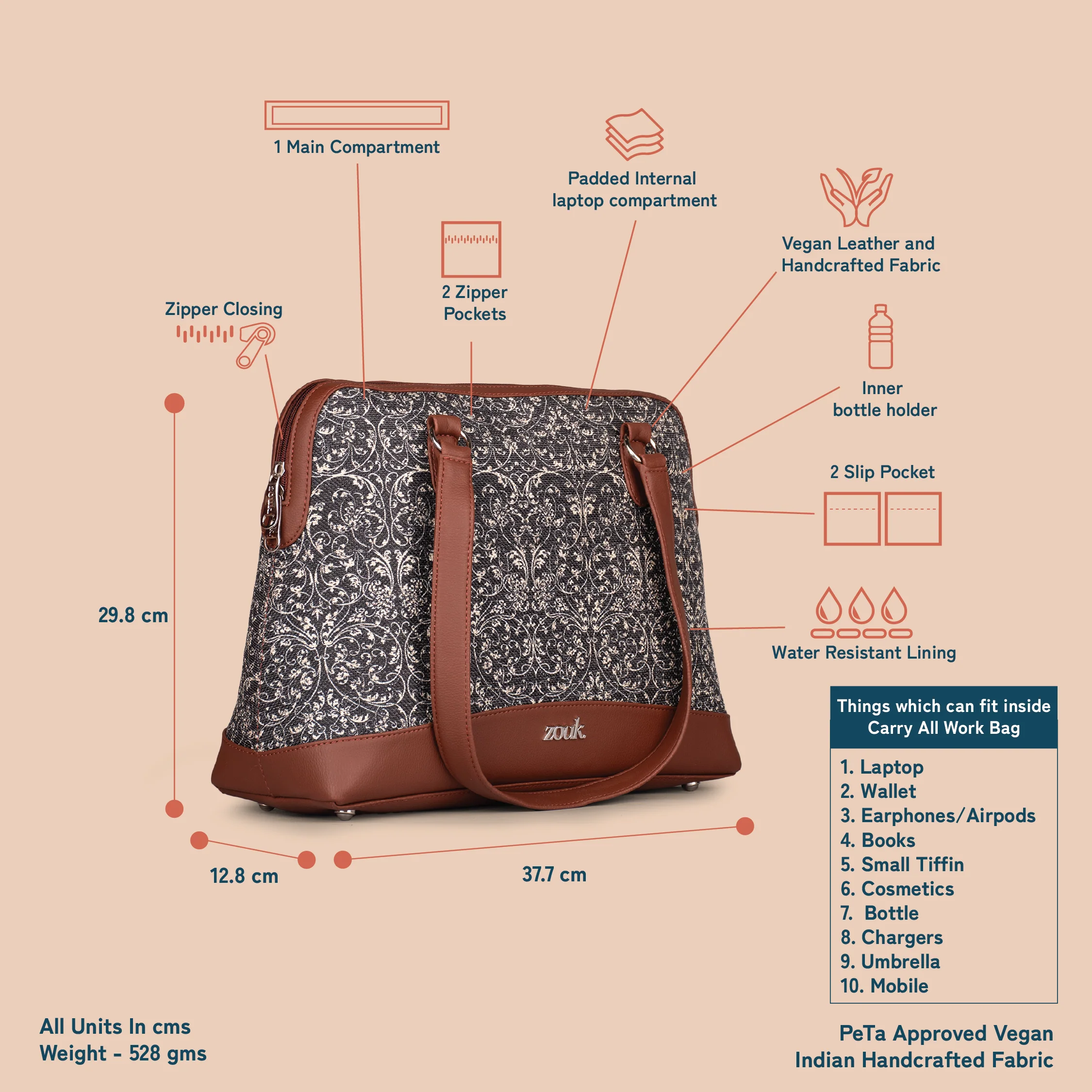 Lattice Lace Carry All Work Bag - Image 5