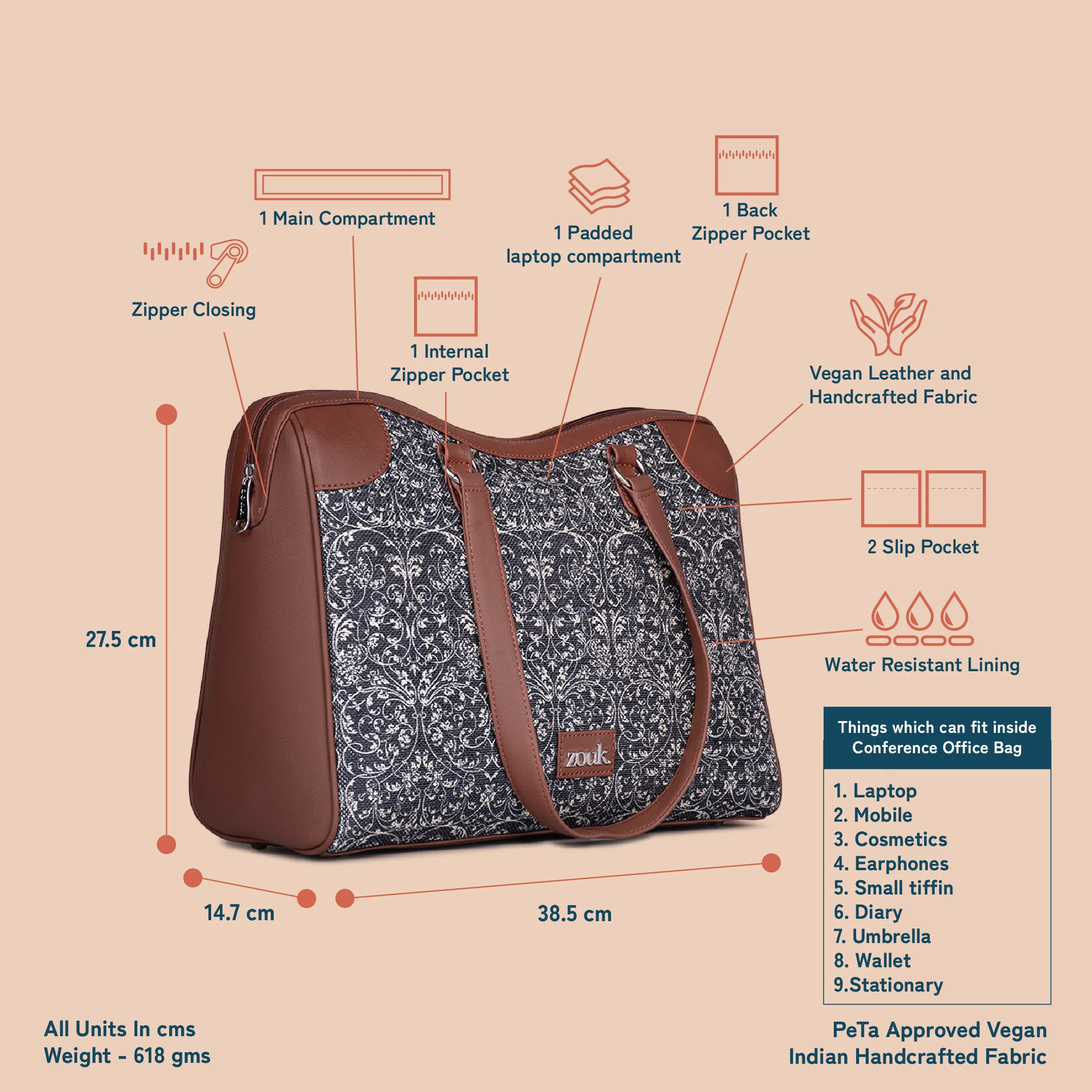 Lattice Lace Conference Office Bag - Image 5