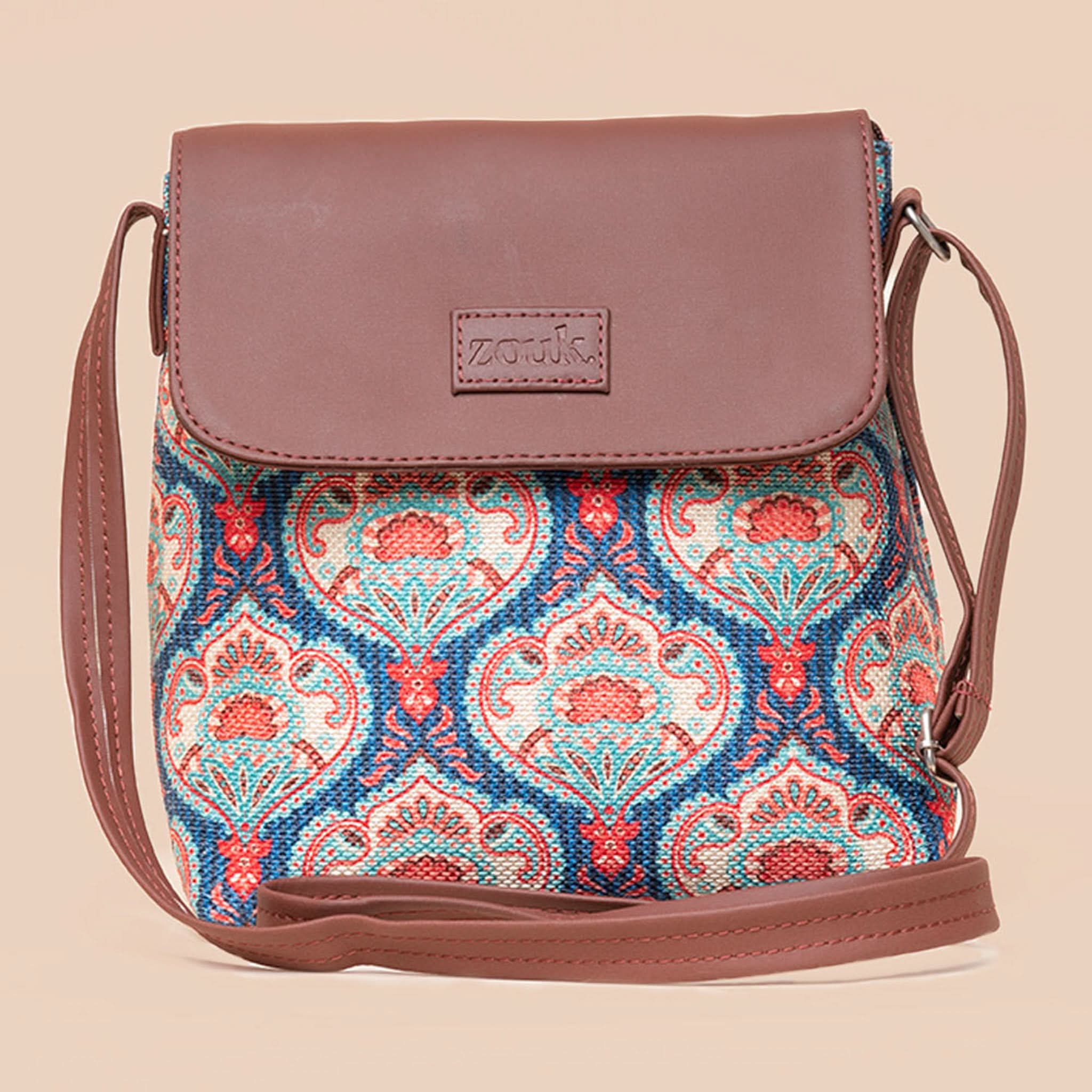 Lattice Lace & Kovil Blue - Women's Office Bag & Flap Sling Bag Combo - Image 5