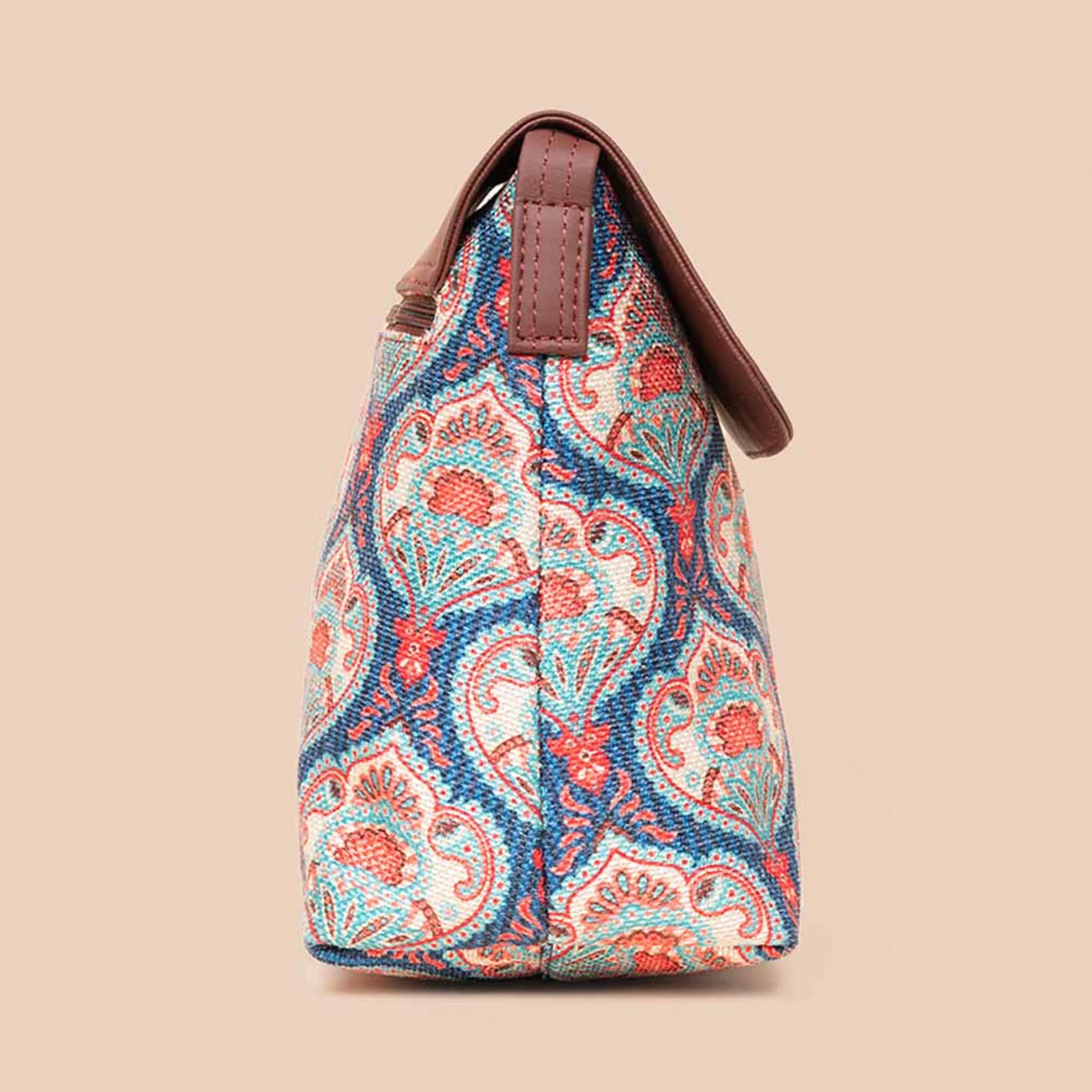 Lattice Lace & Kovil Blue - Women's Office Bag & Flap Sling Bag Combo - Image 7