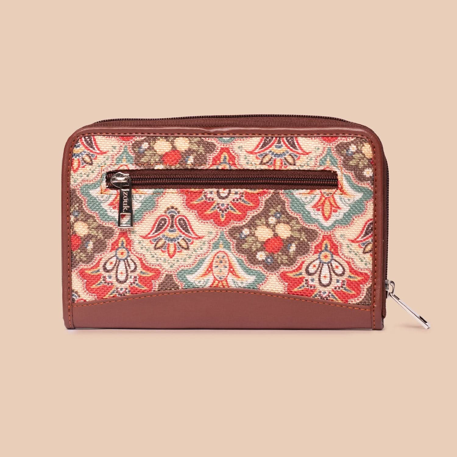 Lattice Lace & Mughal Art Multicolor - Women's Office Bag & Chain Wallet Combo - Image 7