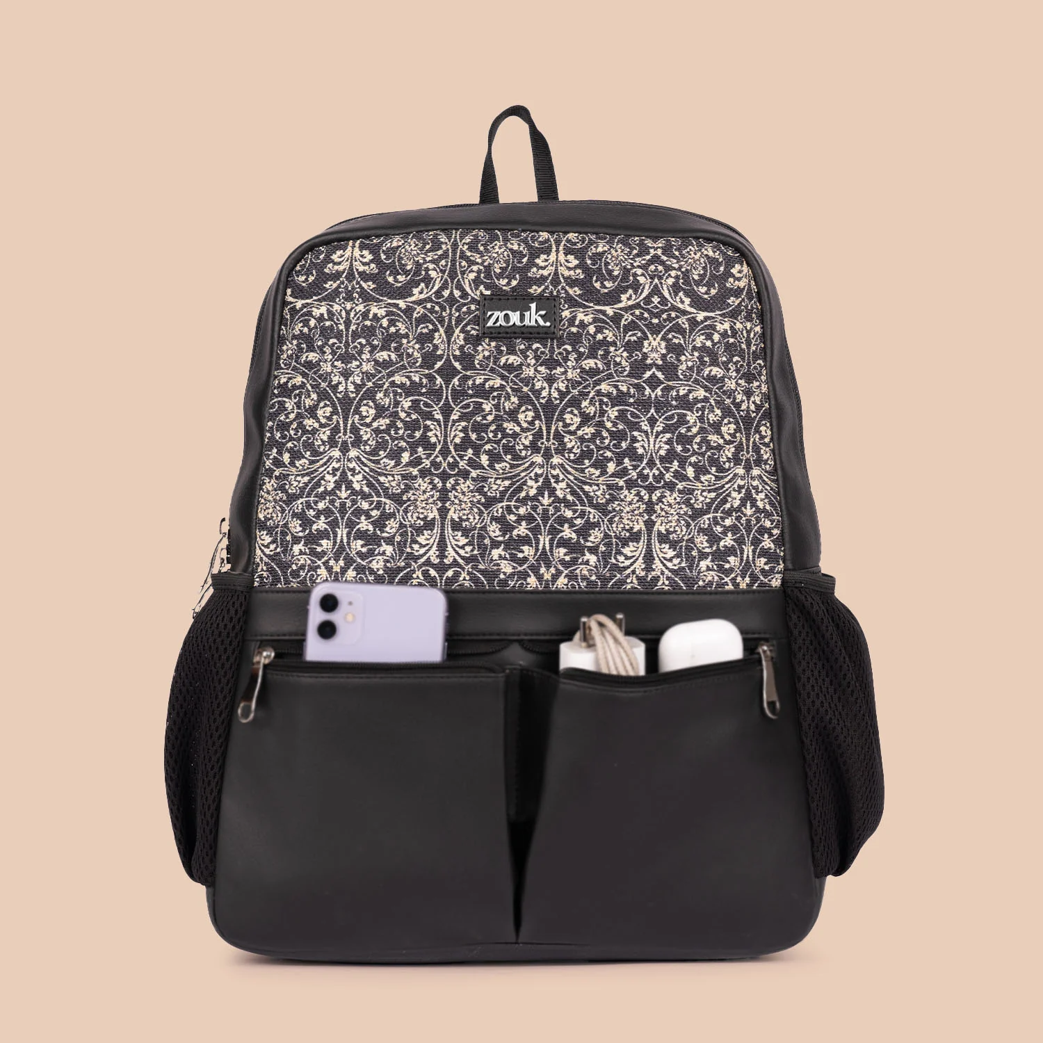 Lattice Lace Office Backpack & Qutub Stripes Dome Daypack Combo - Image 3