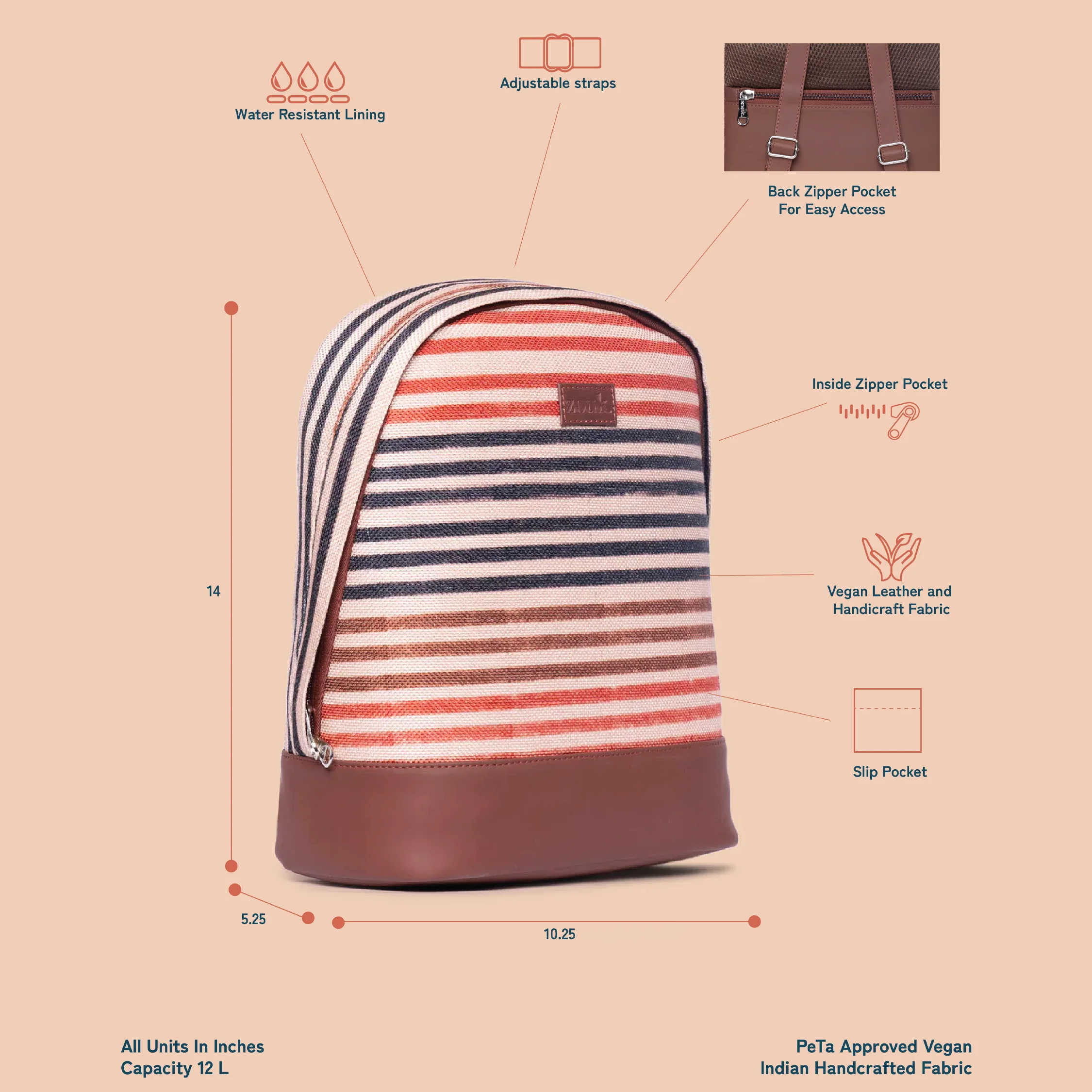 Qutub Stripes Dome Daypack - Image 5