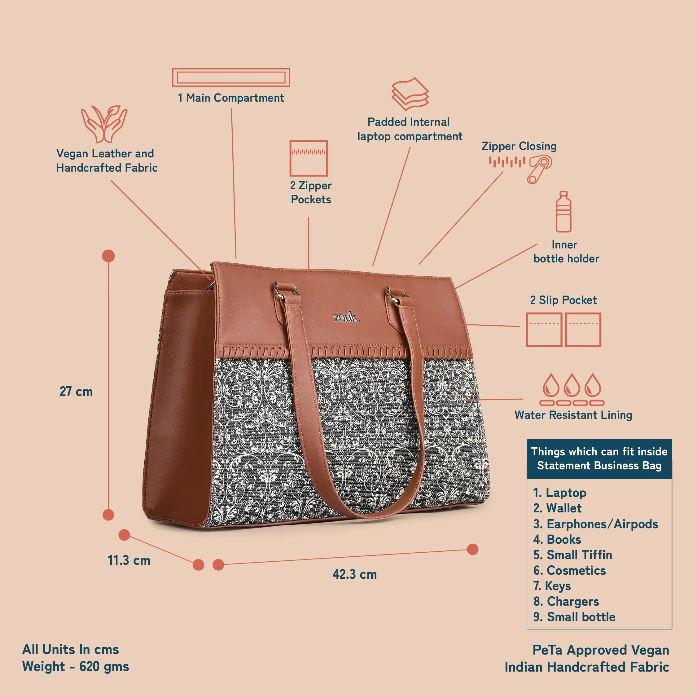 Lattice Lace Statement Business Bag - Image 5