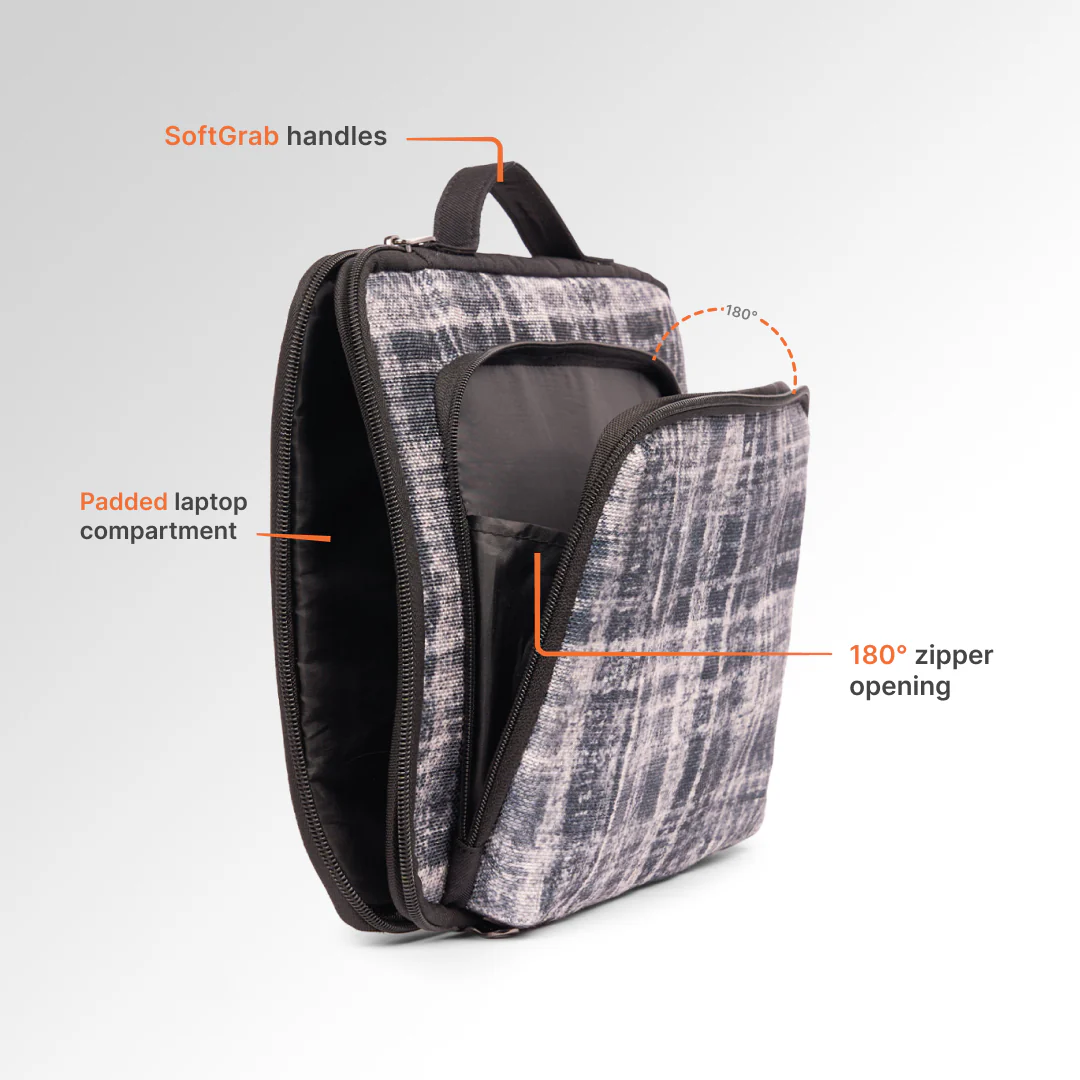 Leh Grit Urban Laptop Sleeve - 14inch (Black) - Image 6