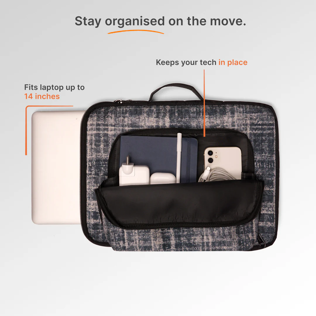 Leh Grit Urban Laptop Sleeve - 14inch (Black) - Image 7