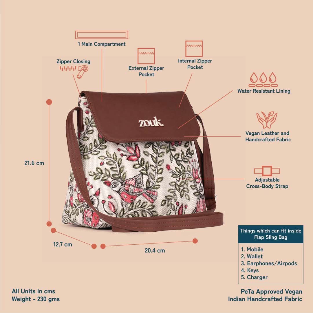 Madhopur Pakhi Flap Sling Bag - Image 4