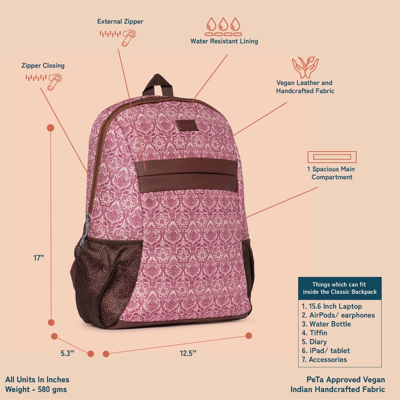 Madurai Blossom Classic Backpack - Image 2