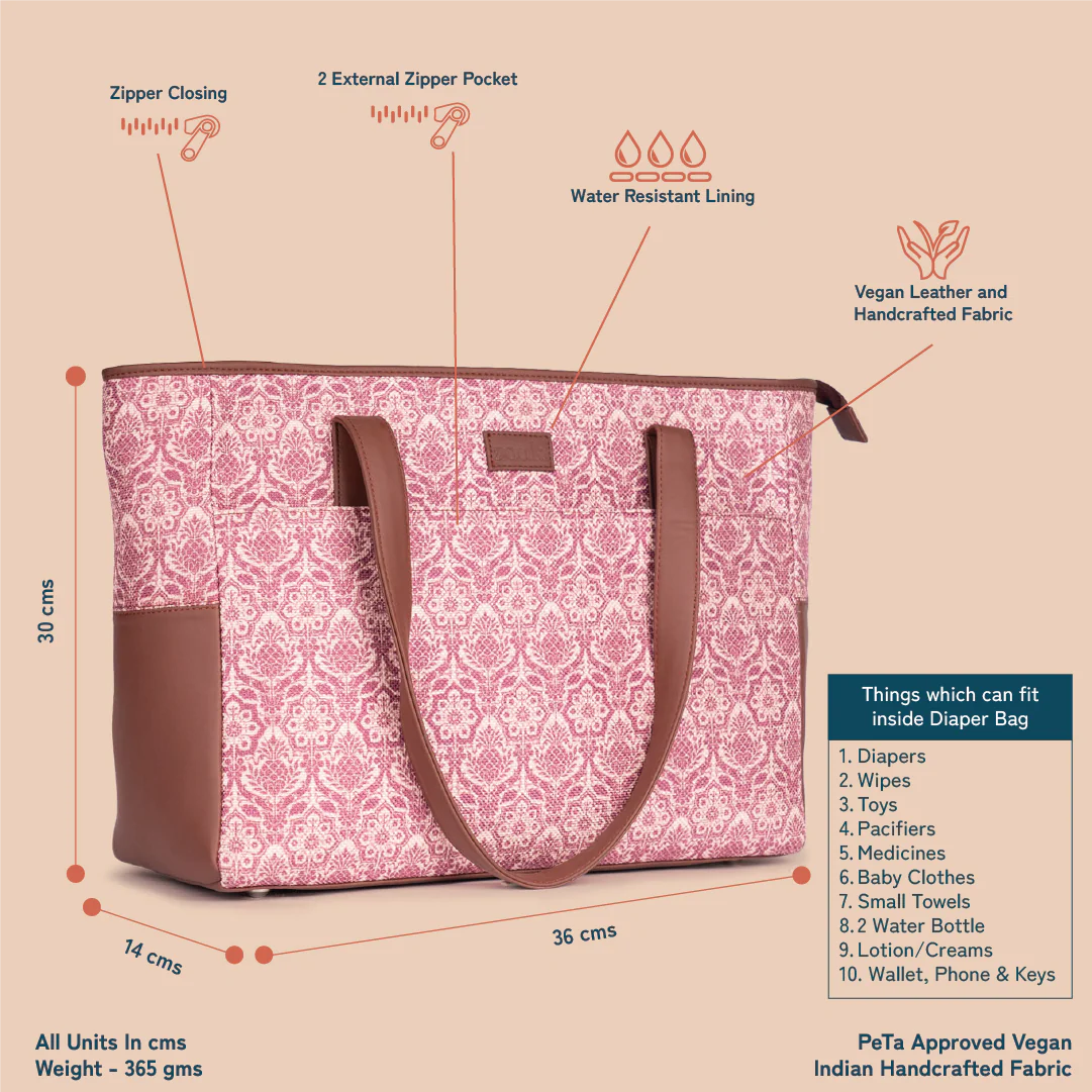 Madurai Blossom Diaper Bag - Image 4
