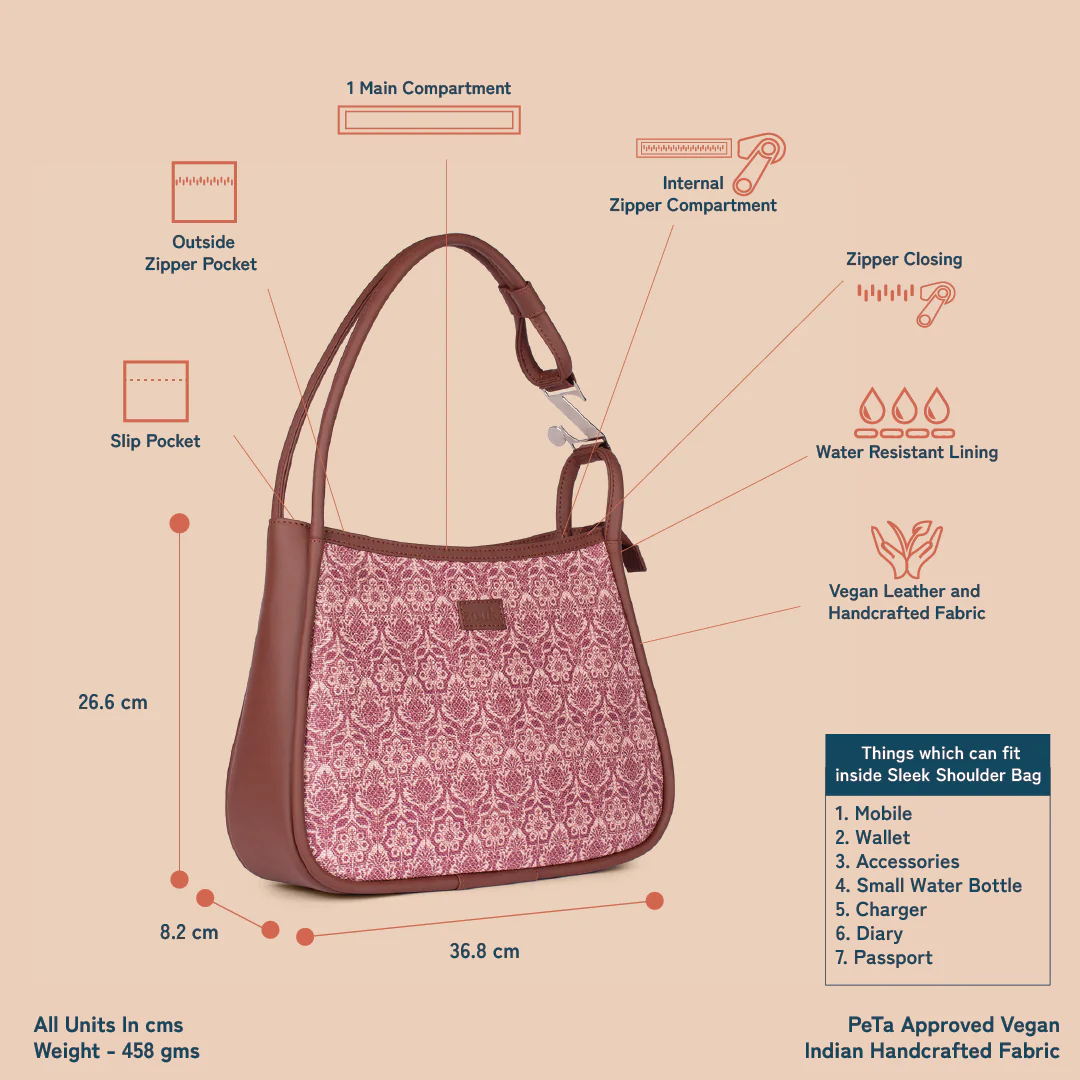 Madurai Blossom Sleek Shoulder Bag - Image 4
