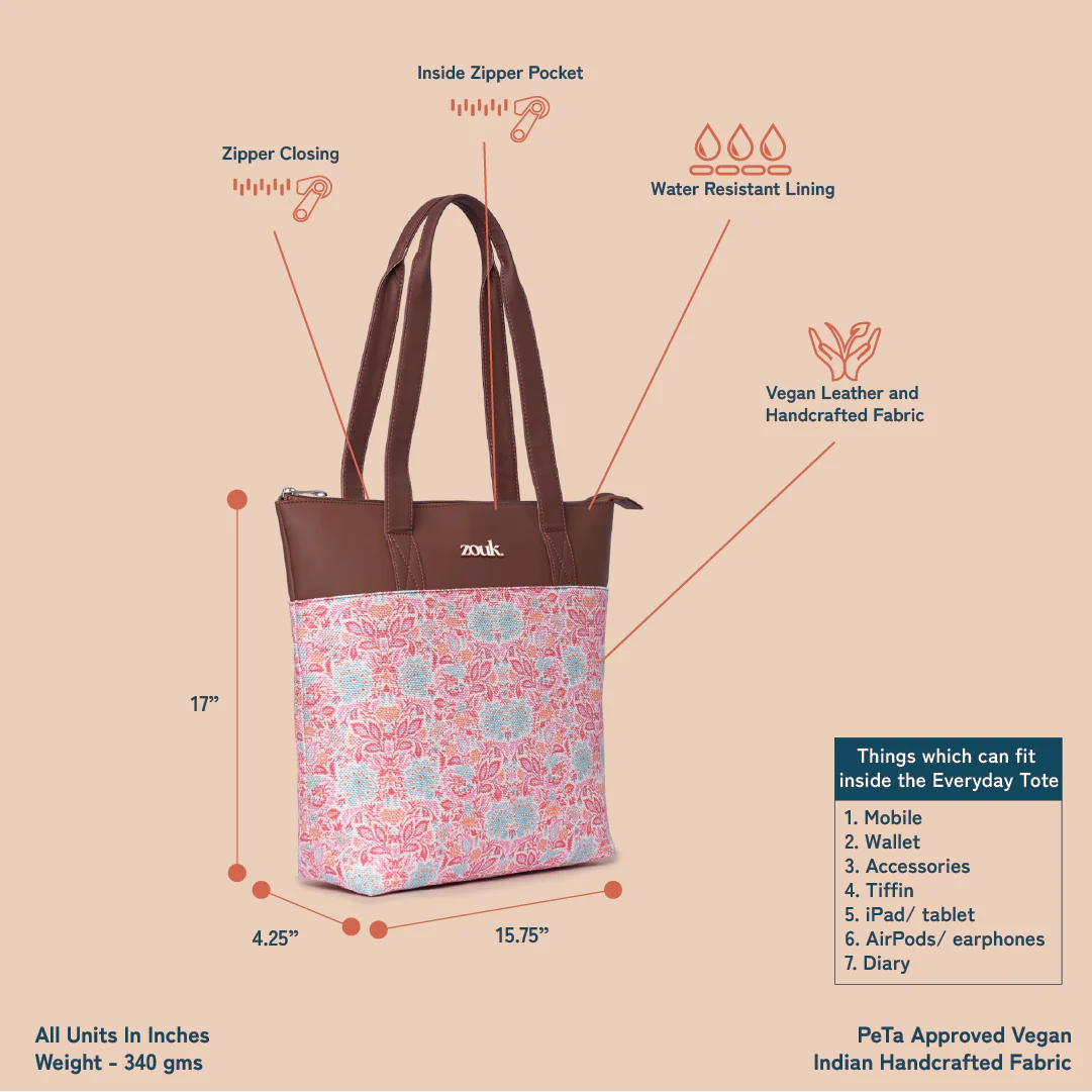 Mangalore Blossoms Everyday Tote Bag - Image 4