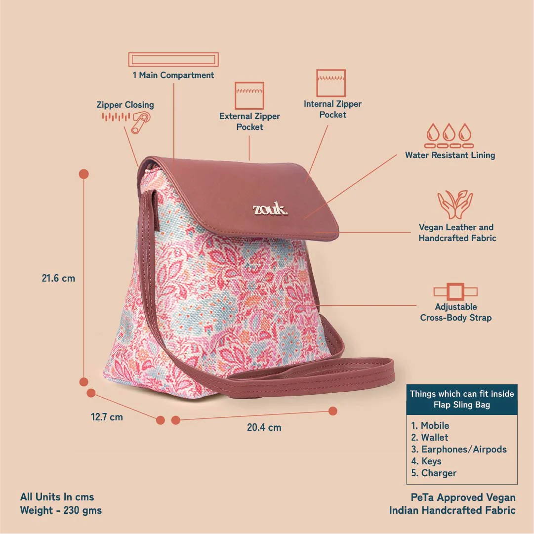 Mangalore Blossoms Flap Sling Bag - Image 3
