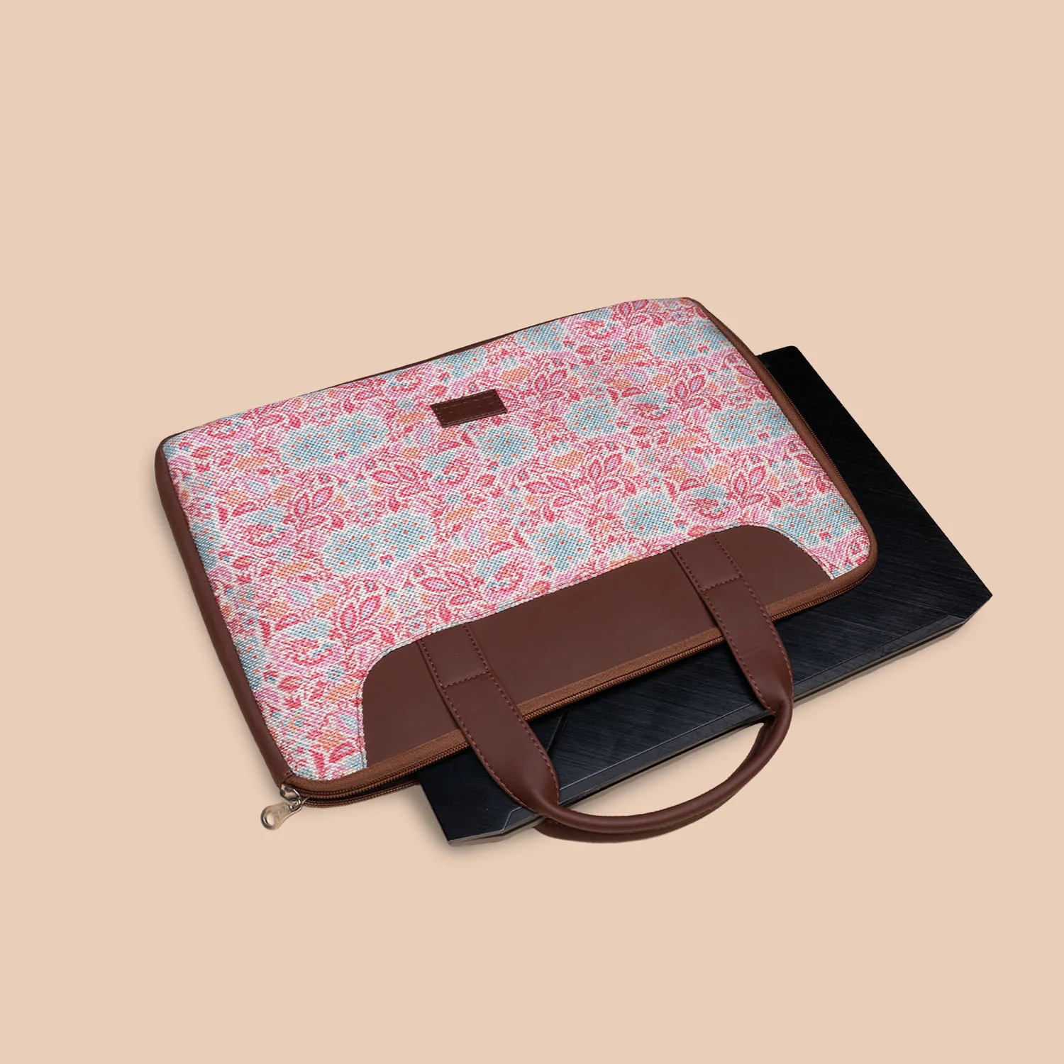 Mangalore Blossoms L-Zippered Laptop Sleeve - Image 4