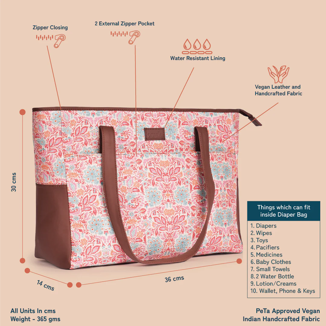 Mangalore Blossoms Diaper Bag - Image 4