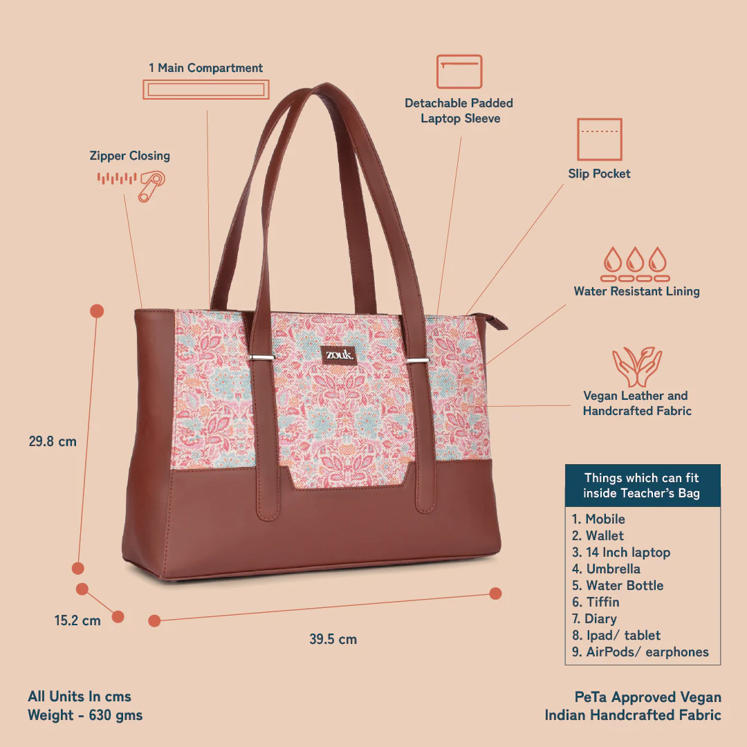 Zouk Mangalore Blossoms Maya Multitasker Tote Bag - Image 6