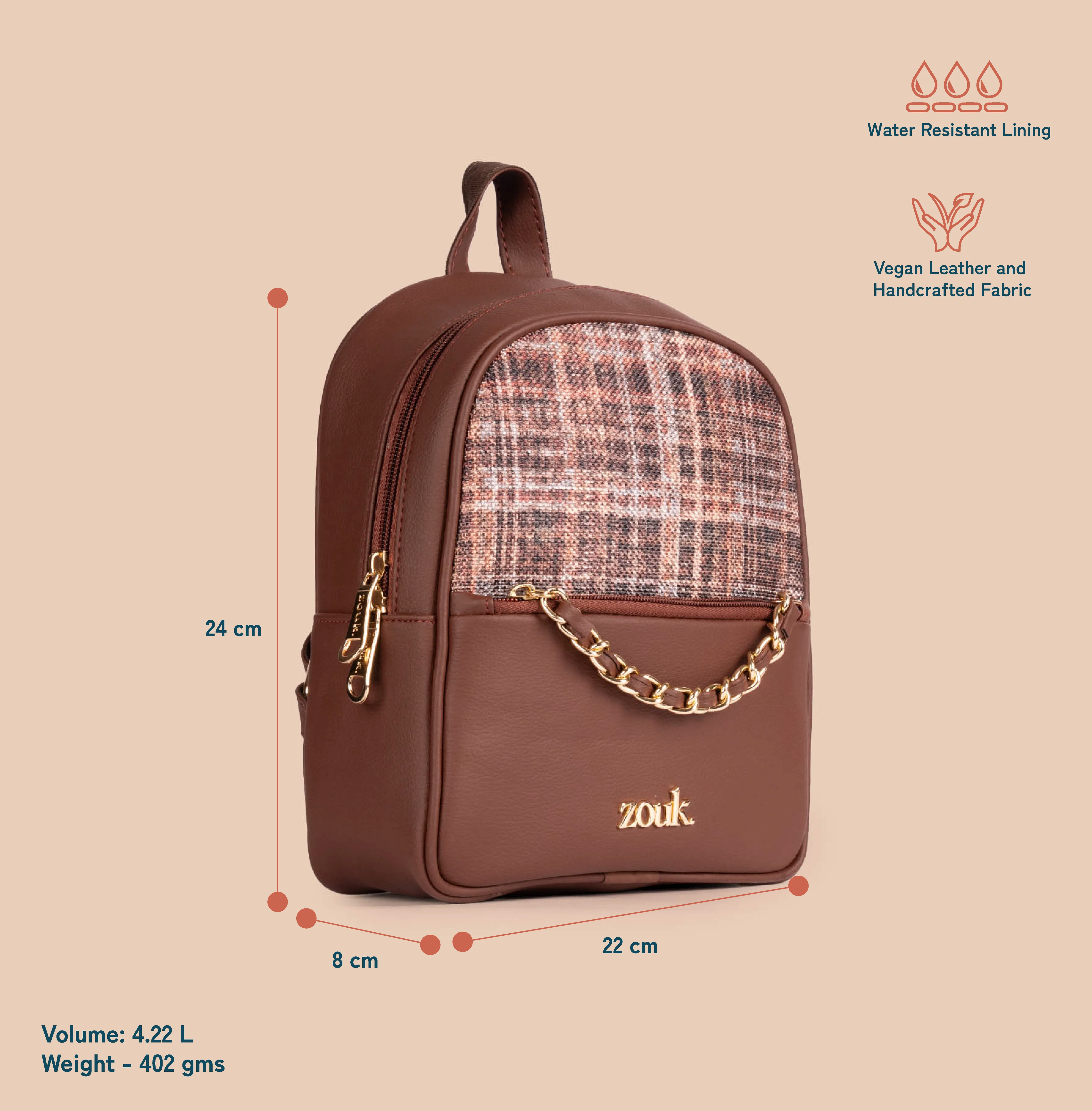 Mayra Mini-Daypack - Cashmere Noir (Copper) - Image 5