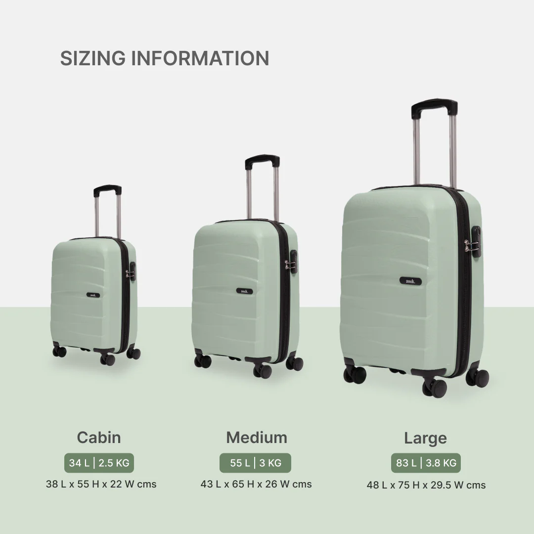 Mint Aira Trolley Bag Combo - Set of 3 (Cabin & Medium & Large) - Image 8