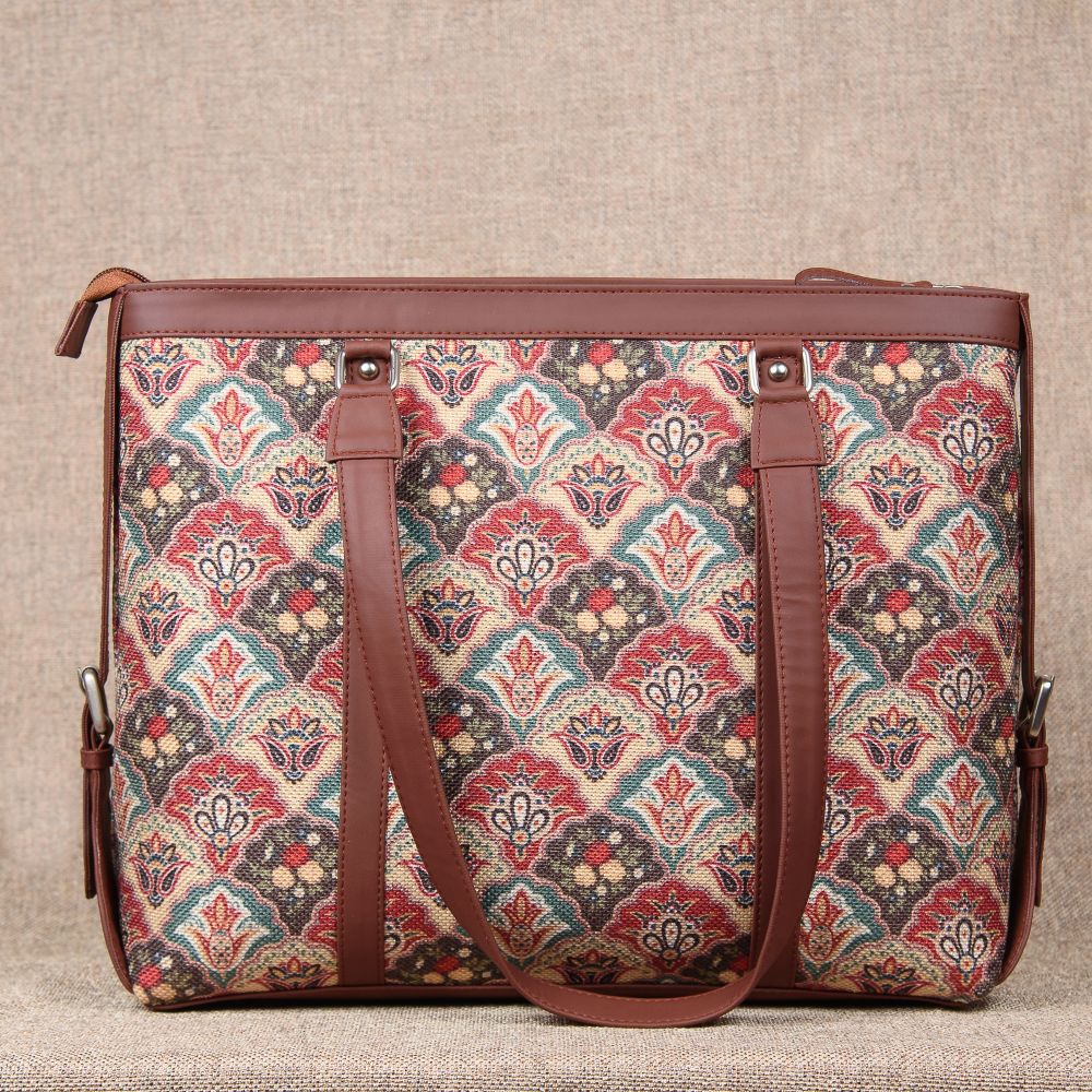 Mughal Art Multicolor and Mughal Garden - Office Bag & Chain Wallet Combo - Image 3