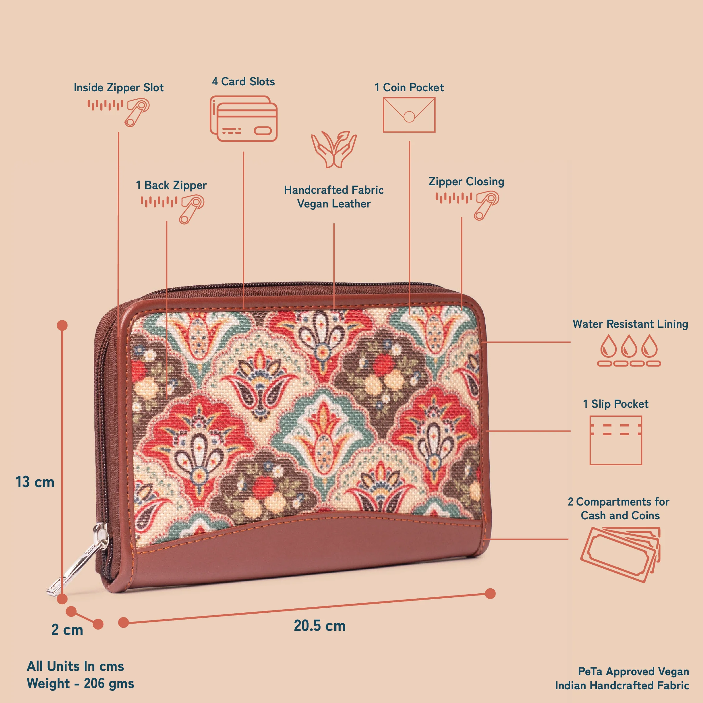 Mughal Art Multicolor Chain Wallet - Image 5