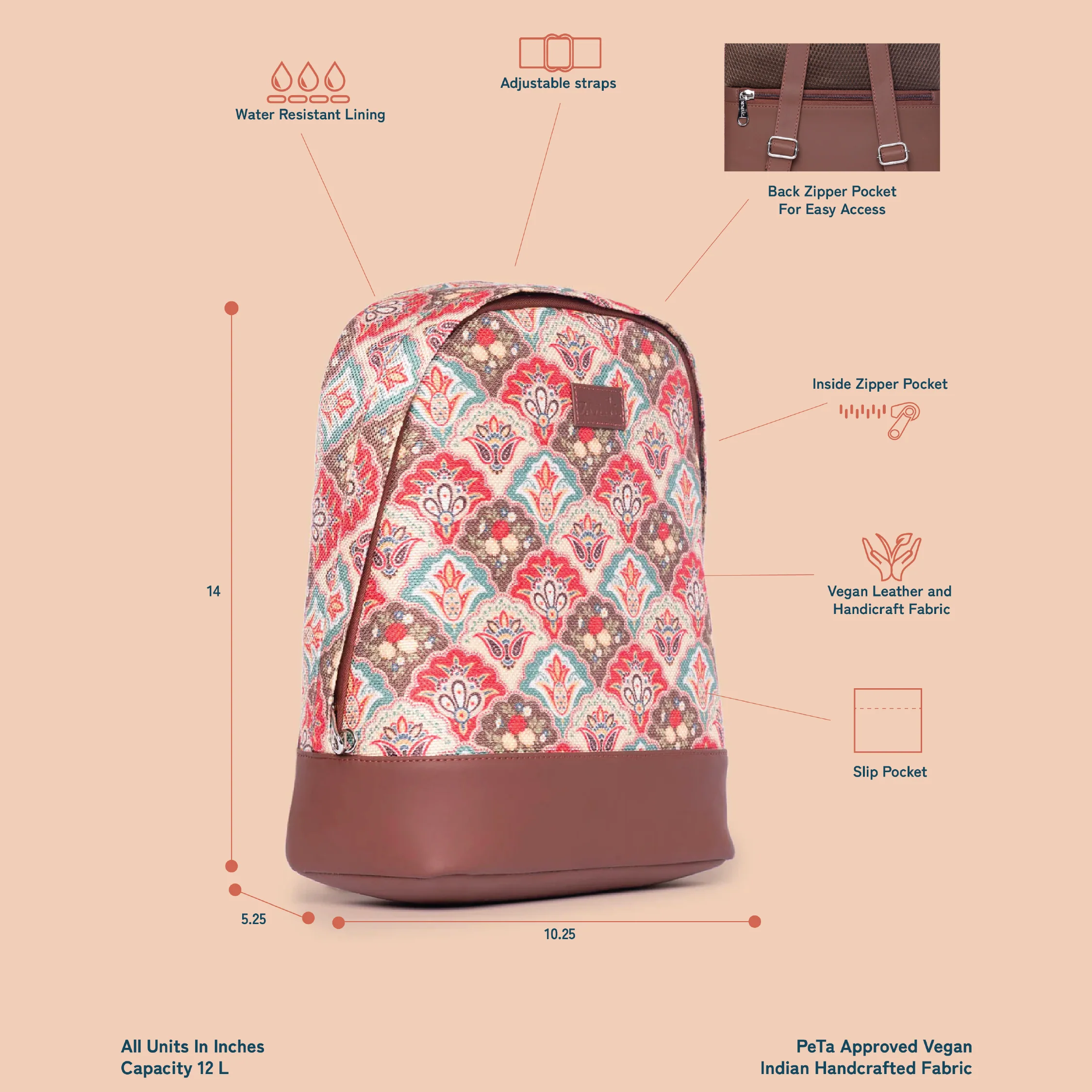 Mughal Art Multicolor Dome Daypack - Image 5