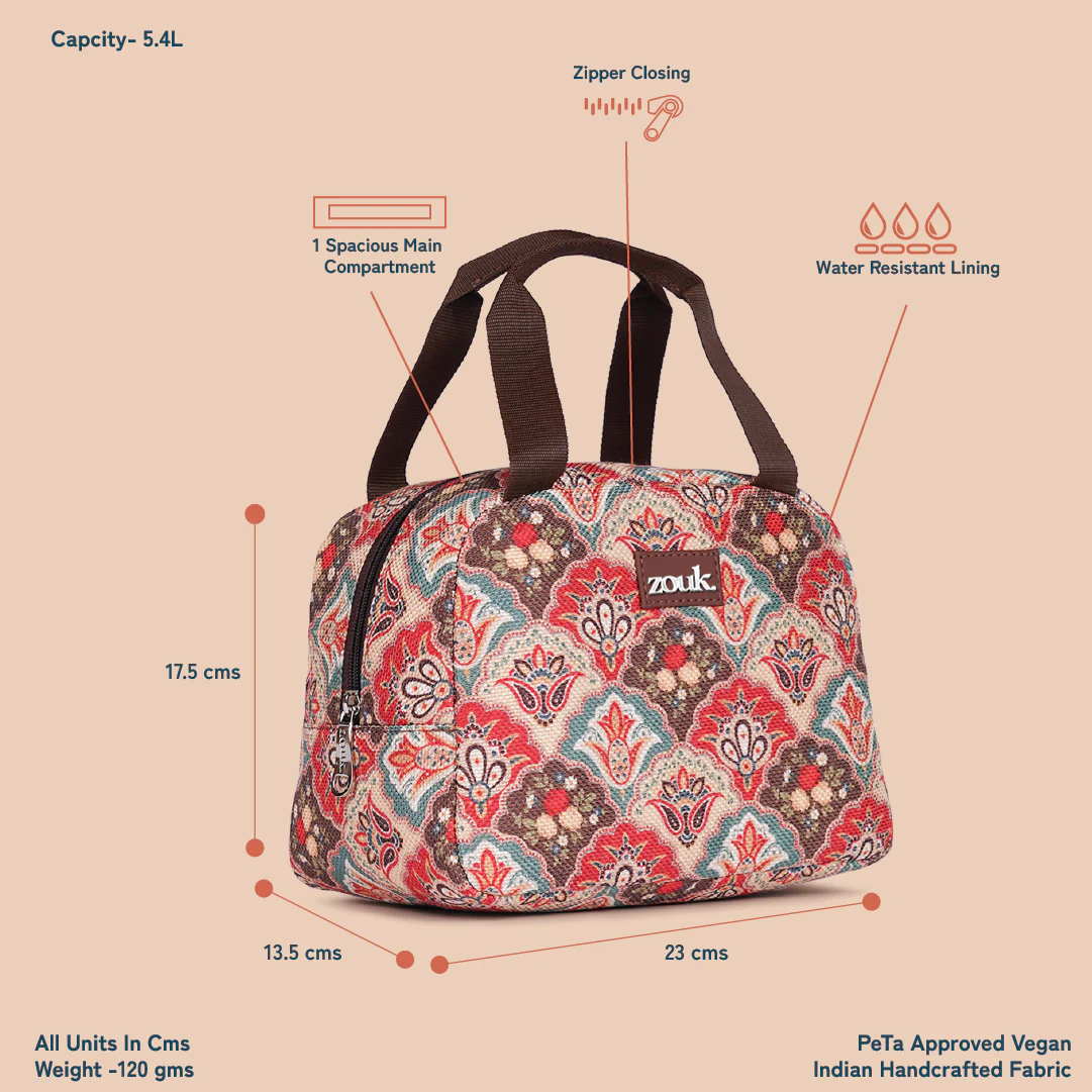 Mughal Art Multicolor Lunch Bag - Image 4