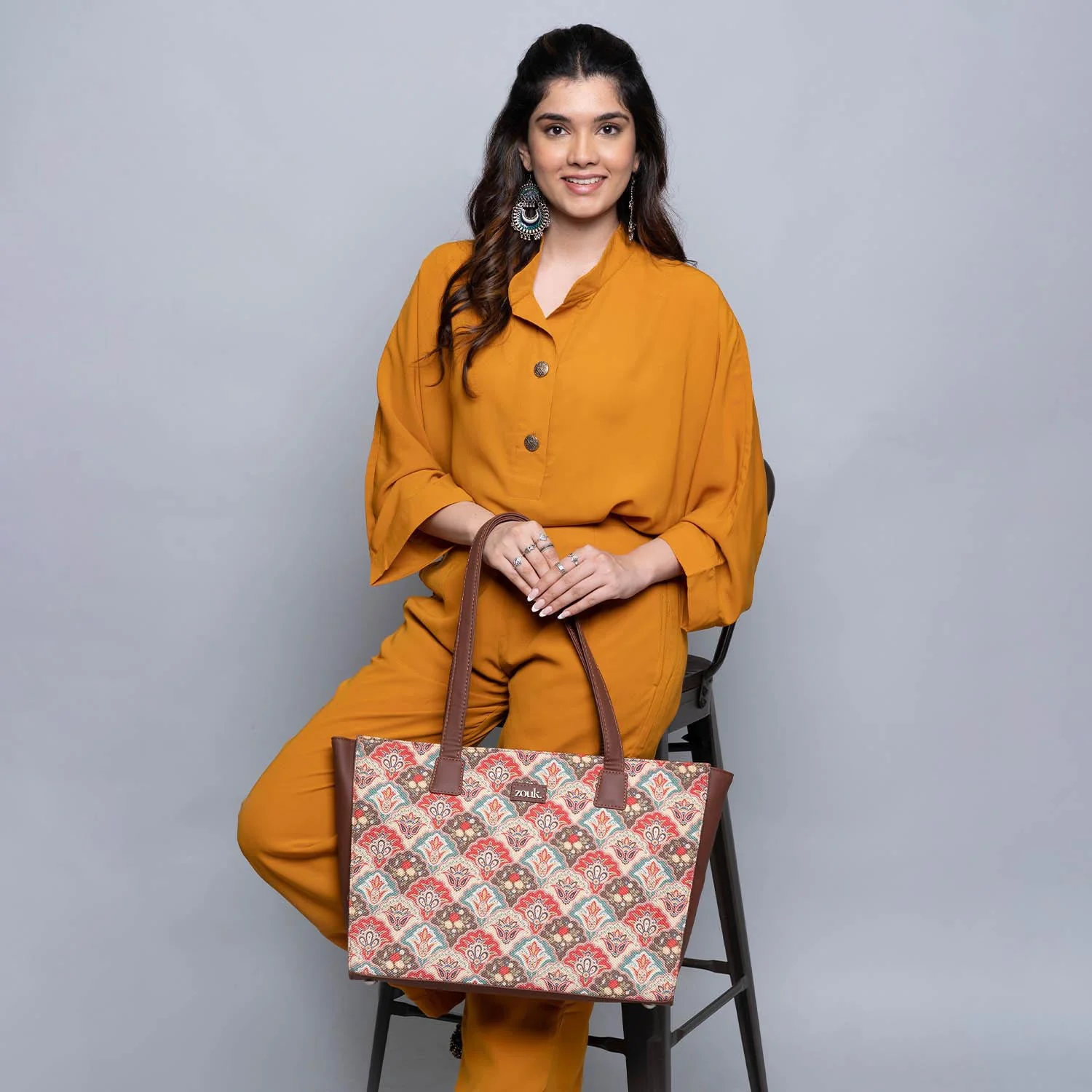 Mughal Art Multicolor Office Tote Bag - Image 9