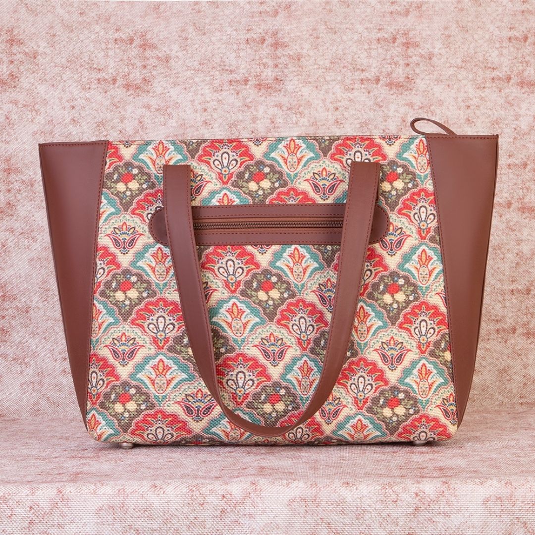 Mughal Art Multicolor Side Tote Bag - Image 2