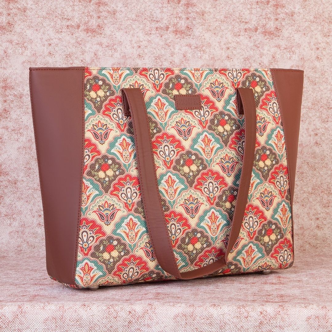 Mughal Art Multicolor Side Tote Bag - Image 3