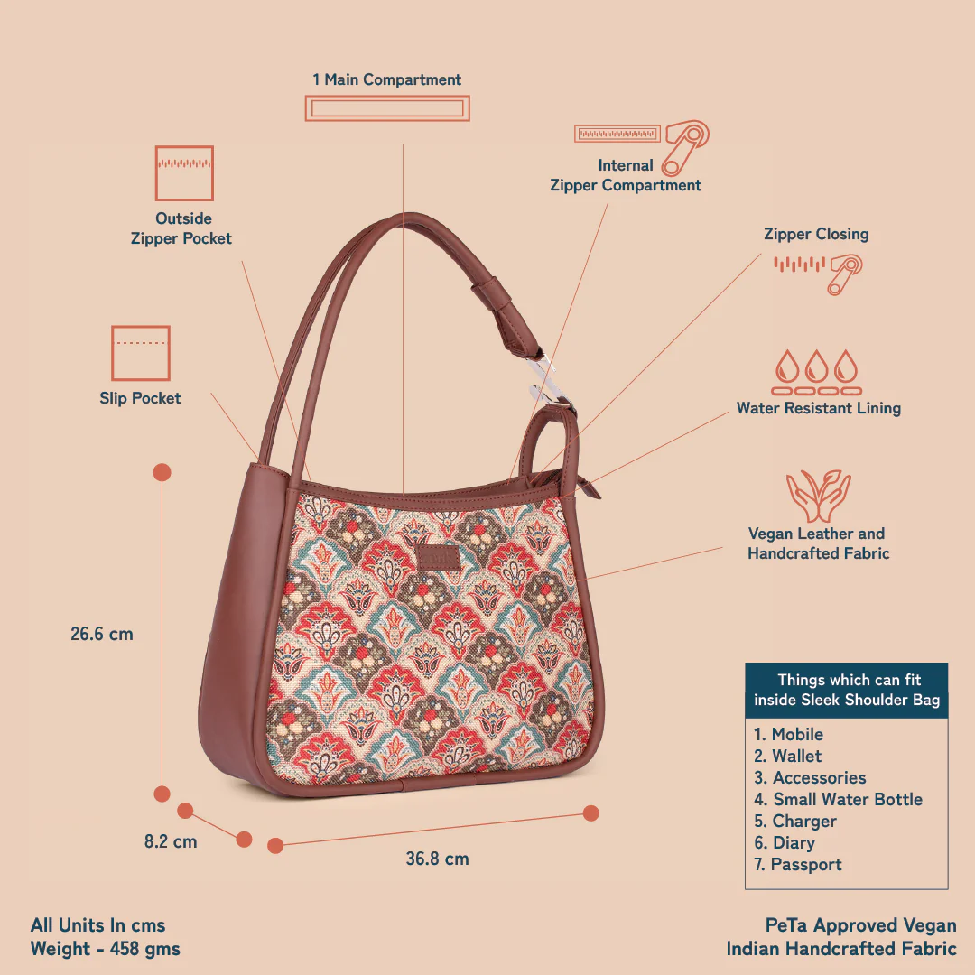 Mughal Art Multicolor Sleek Shoulder Bag - Image 5