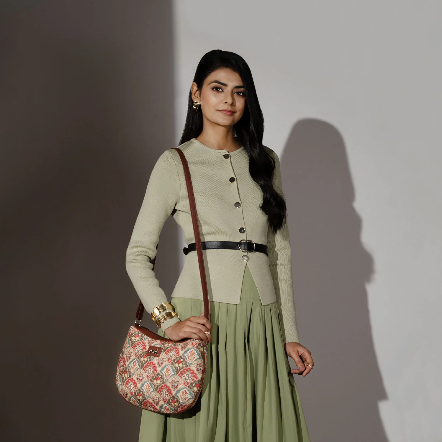 Mughal Art Multicolor Structured Shoulder Bag - Image 2