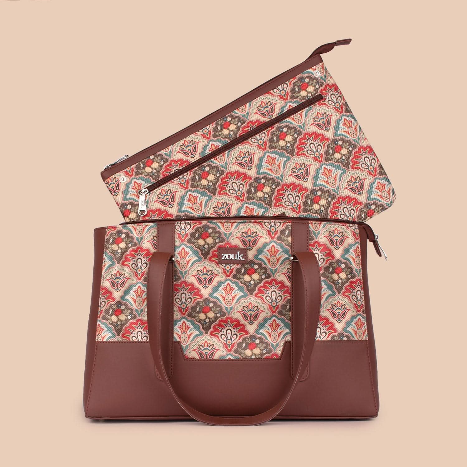 Zouk Mughal Art Multicolor Maya Multitasker Tote Bag - Image 9