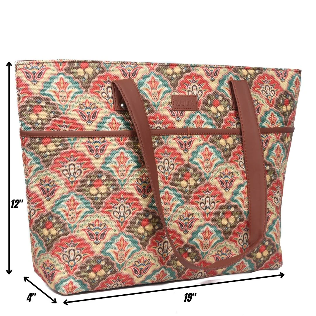 Mughal Art Multicolor Tote Bag - Image 6