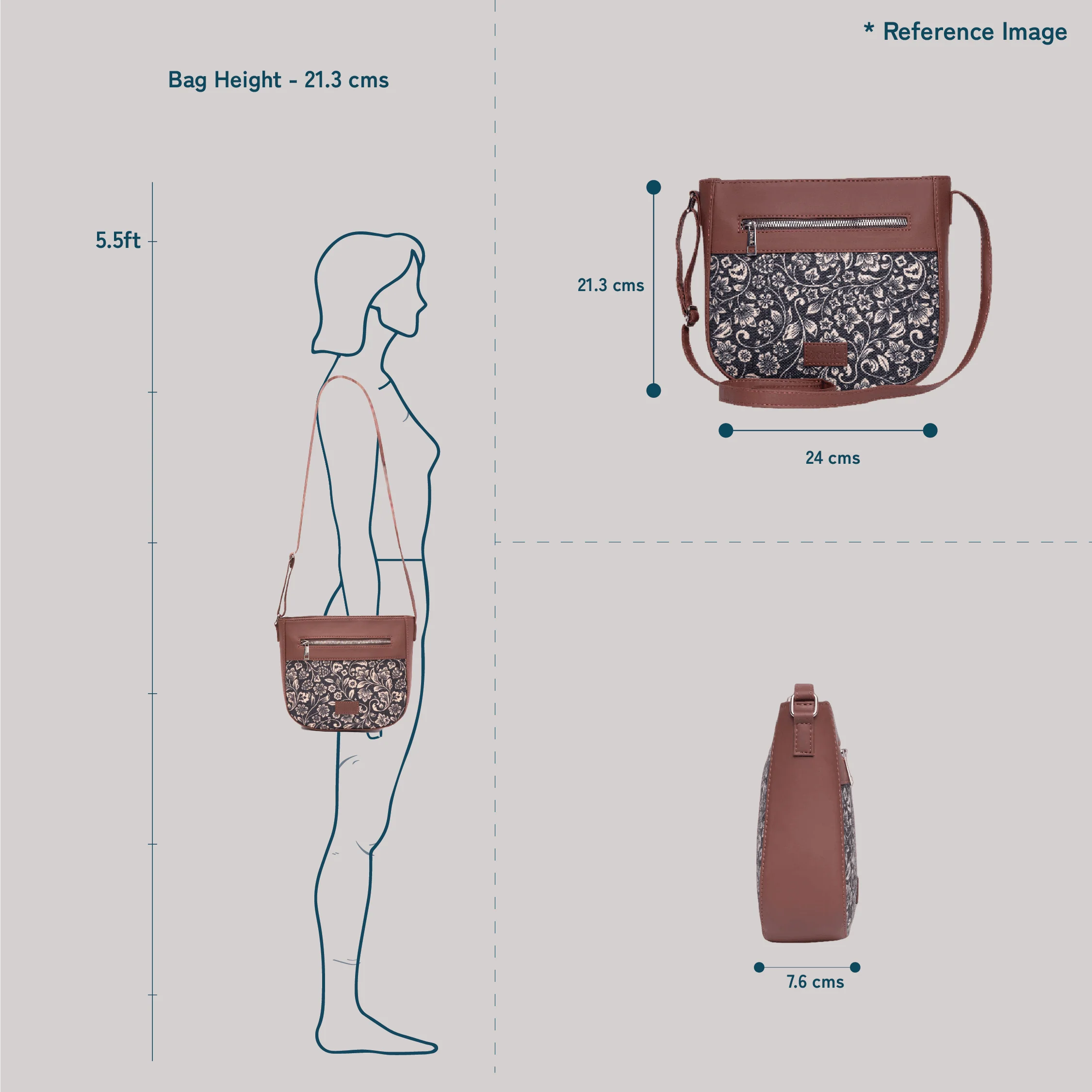 Mughal Art Multicolor U-Shaped Sling Bag - Image 7