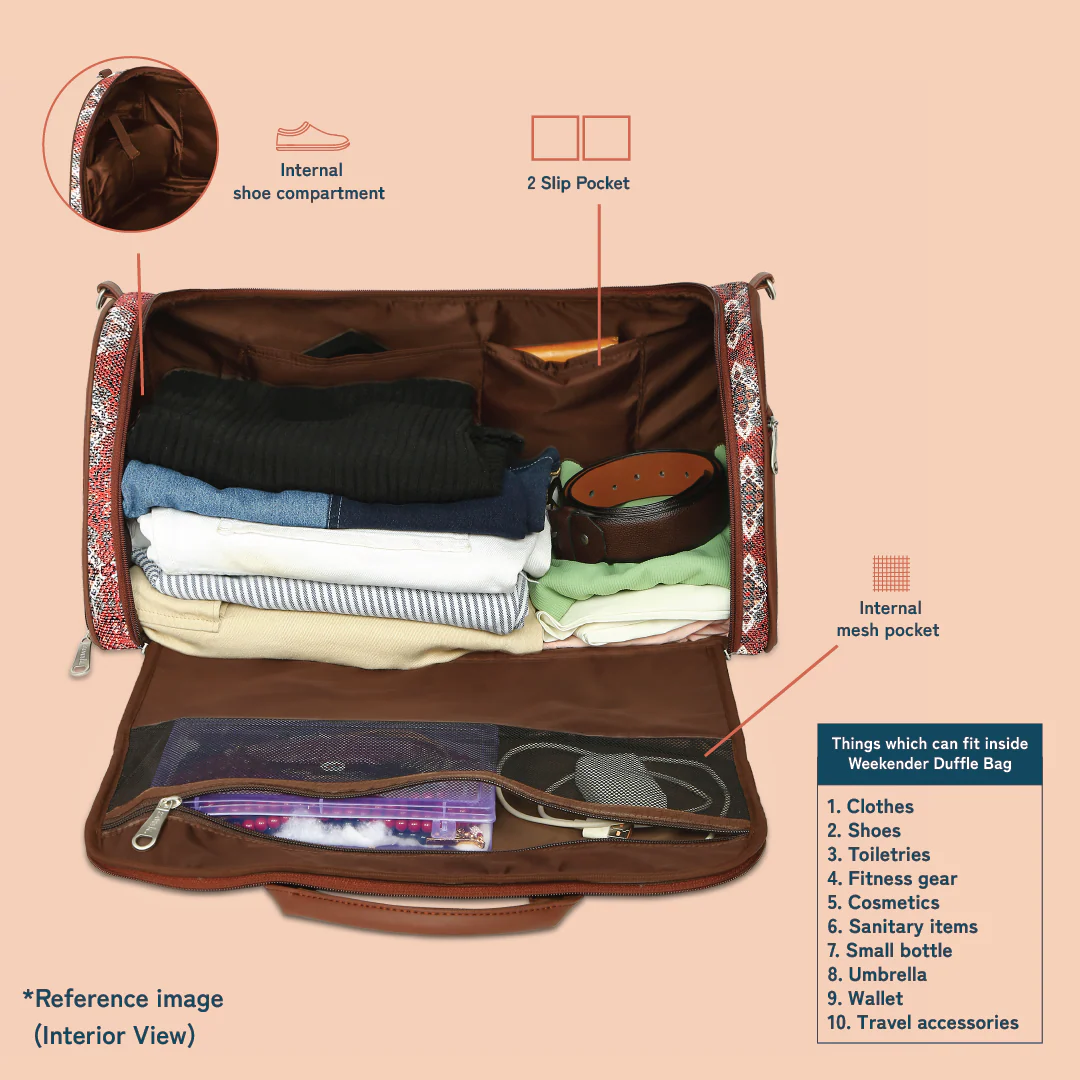 Mughal Art Multicolor Weekender Duffle Bag - Image 3