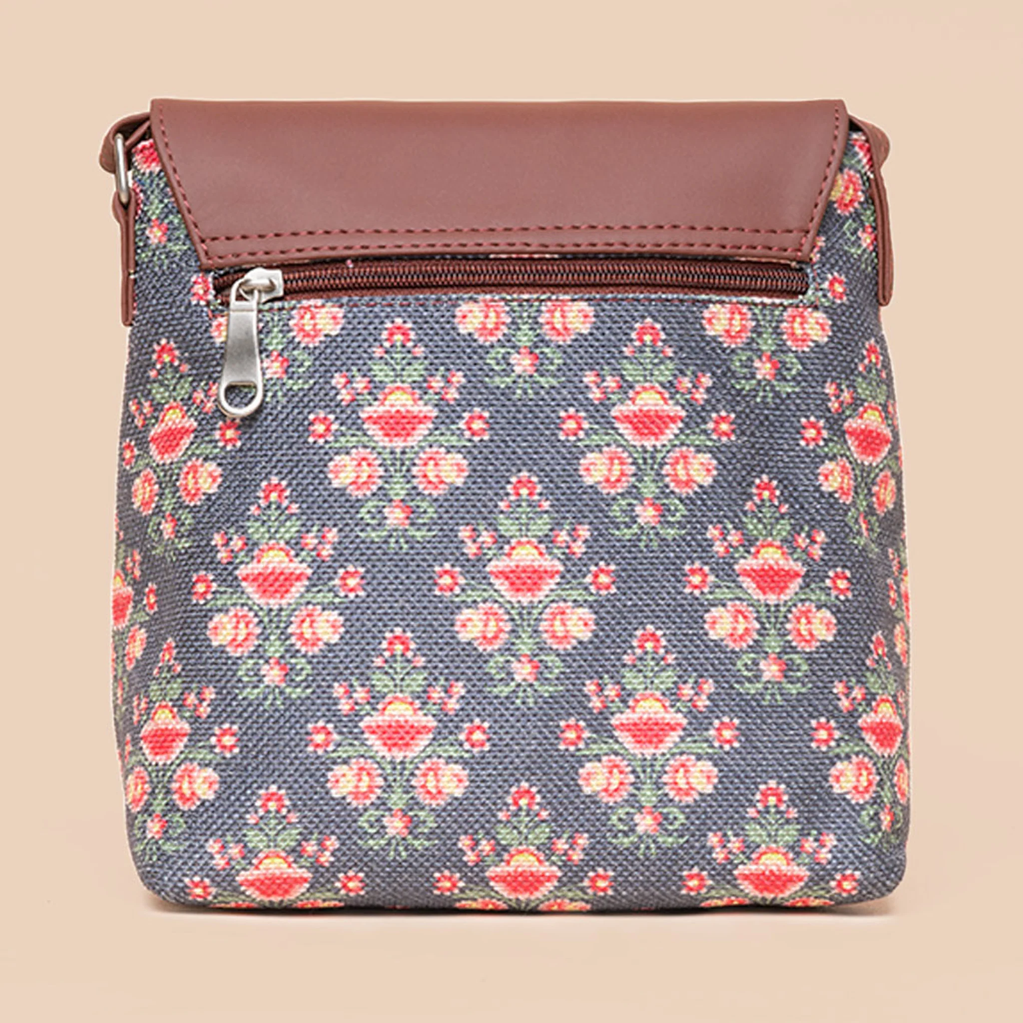 Mughal Garden Print Flap Sling Bag - Image 3