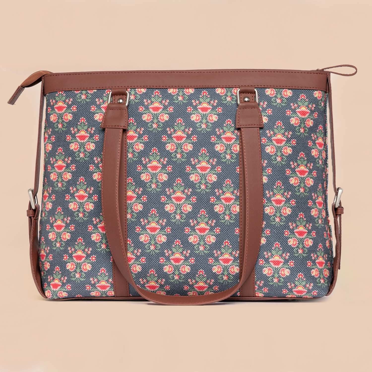 Mughal Garden Print & Mughal Art Multicolor - Women's Office Bag & Everyday Tote Bag Combo - Image 3