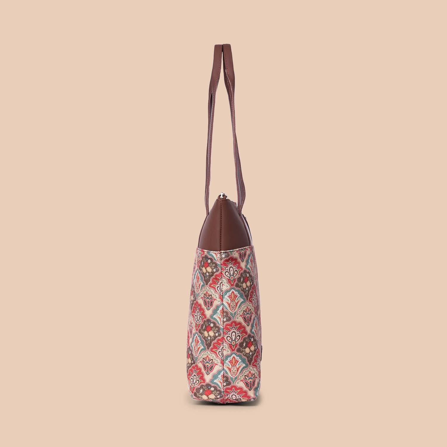 Mughal Garden Print & Mughal Art Multicolor - Women's Office Bag & Everyday Tote Bag Combo - Image 8