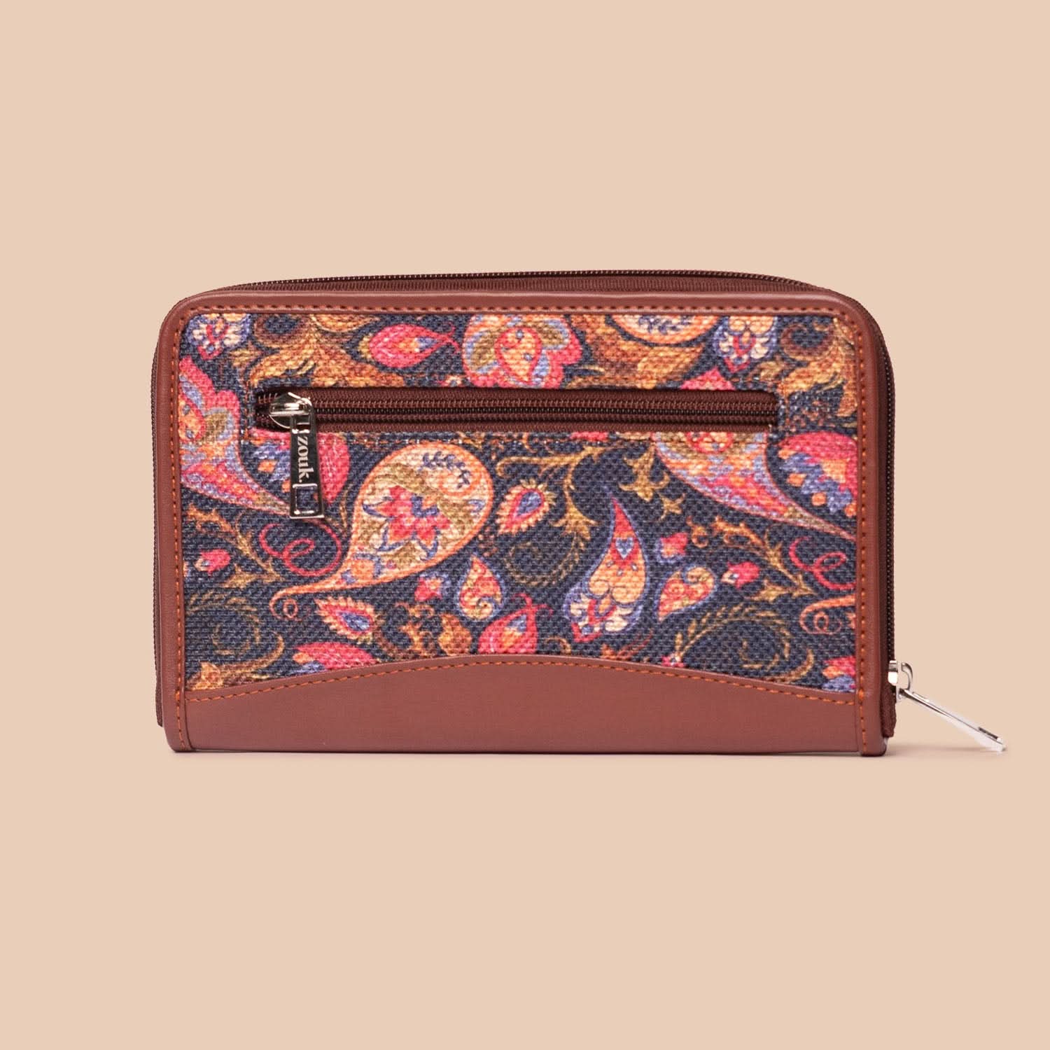 Mughal Garden Print & Paisley Print - Women's Office Bag & Chain Wallet Combo - Image 7