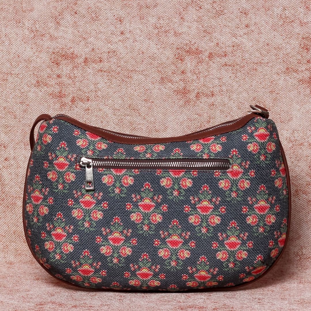 Mughal Garden Print Structured Shoulder Bag - Image 4