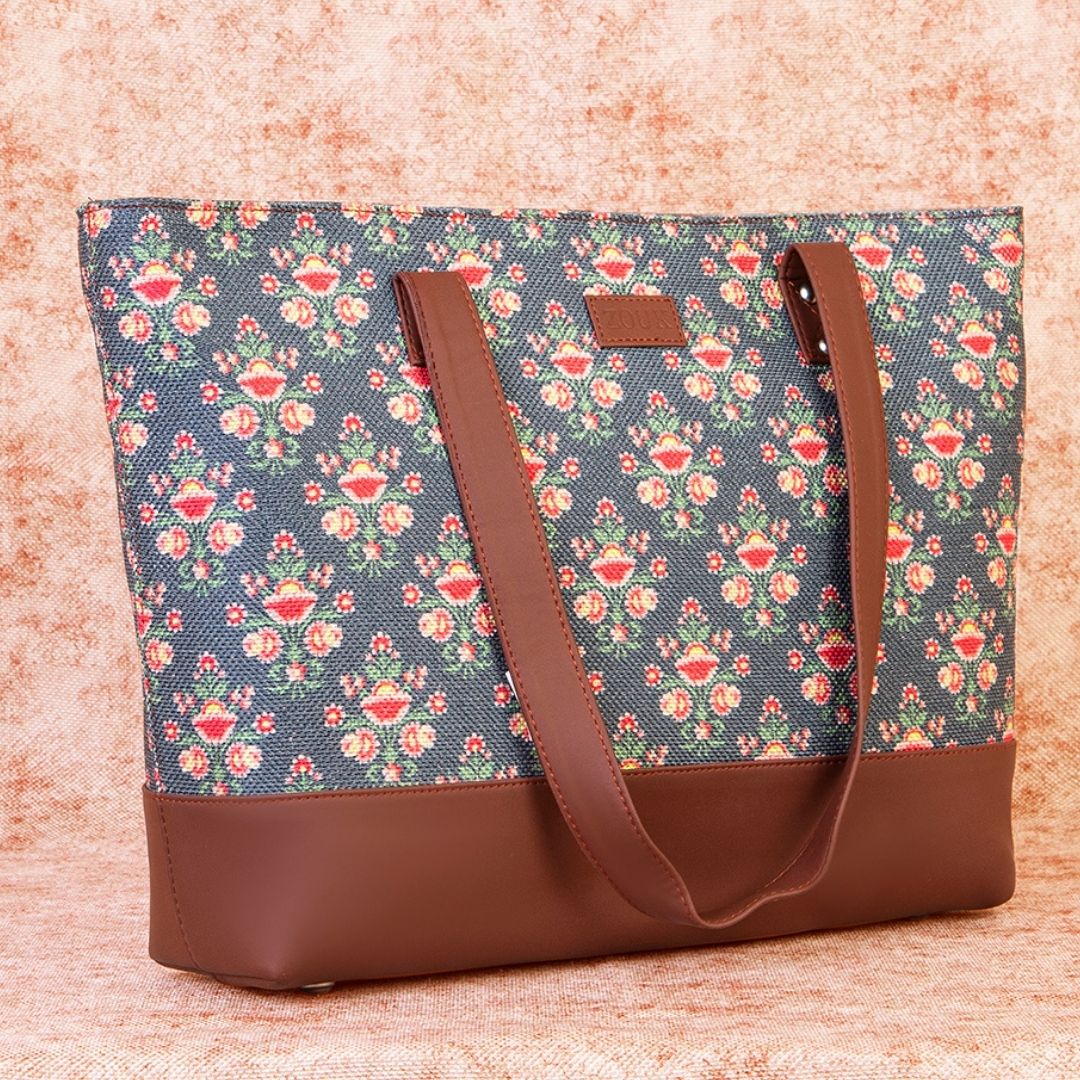 Mughal Garden Print Shoulder Tote Bag - Image 2