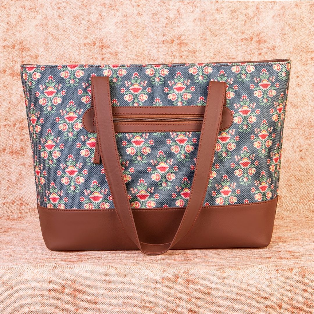 Mughal Garden Print Shoulder Tote Bag - Image 3