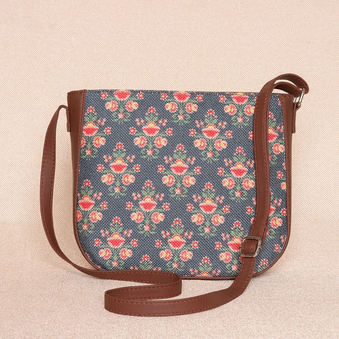 Mughal Garden Print U-Shaped Sling Bag - Image 2