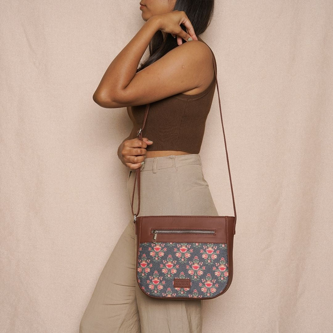 Mughal Garden Print U-Shaped Sling Bag - Image 7