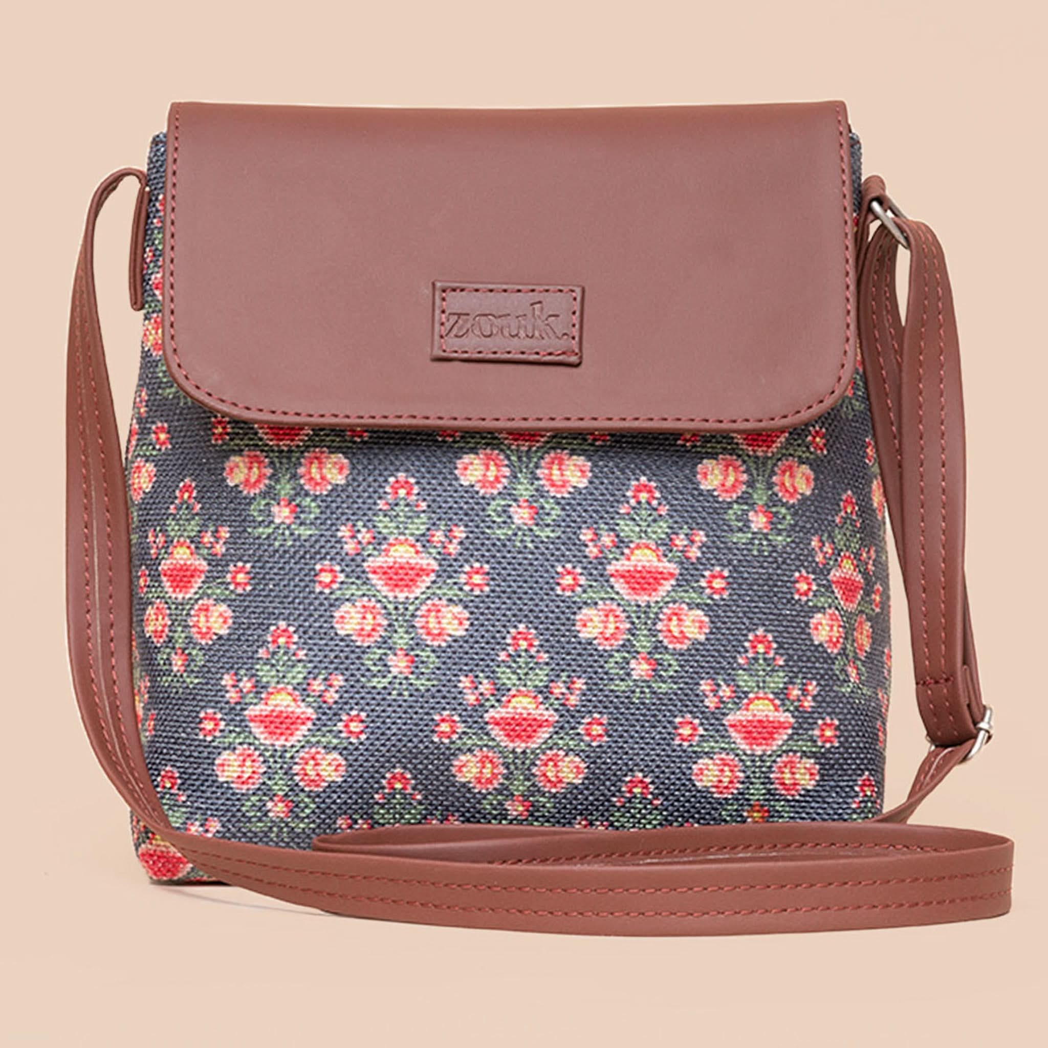 Mughal Garden Print - Women's Office Bag & Flap Sling Bag Combo - Image 6
