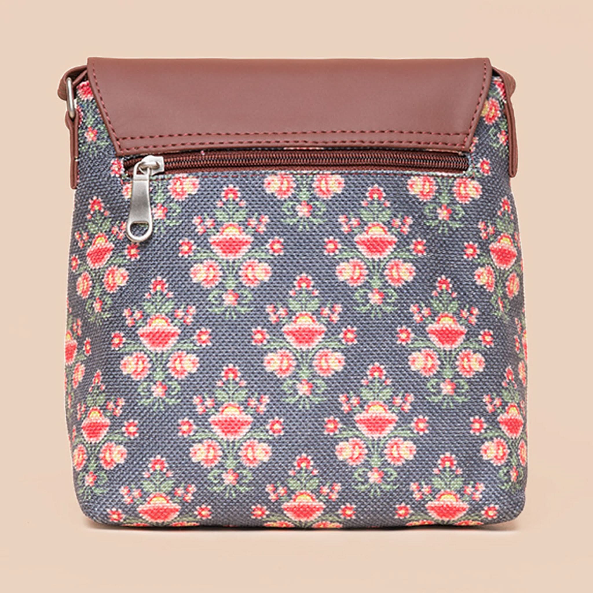 Mughal Garden Print - Women's Office Bag & Flap Sling Bag Combo - Image 7